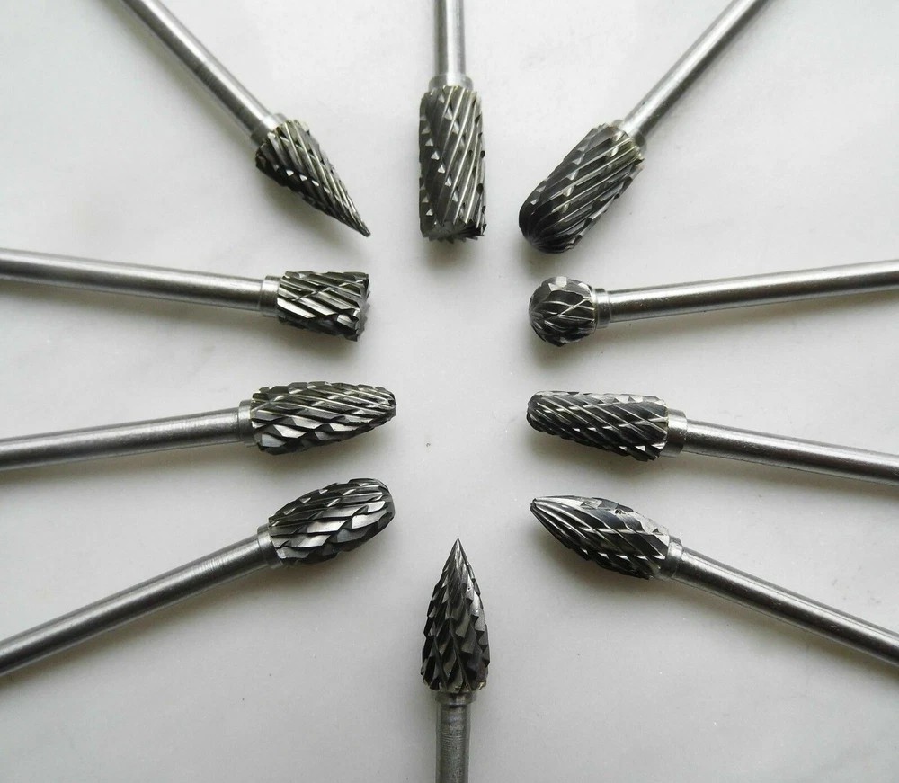 10Pcs Tungsten Carbide Rotary Drill Bits 1/8&Prime; Shank Burr Die Grinder Carving Set