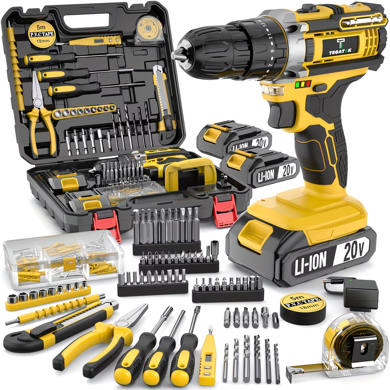 Electric Drill ToolBox Set | Cordless Rechargeable Electric Drill Tool Set