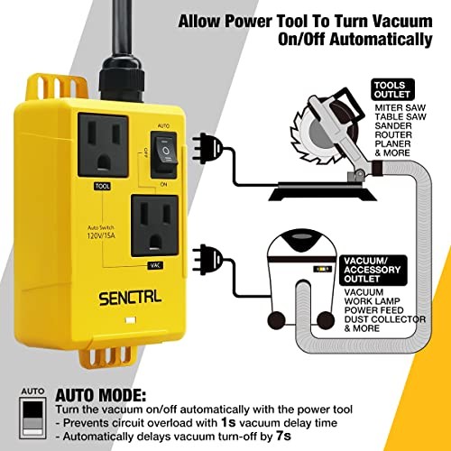 Automatic Vacuum Switch with 5 Ft Power Cord Allow Power 5 Ft (1.5 Meters)