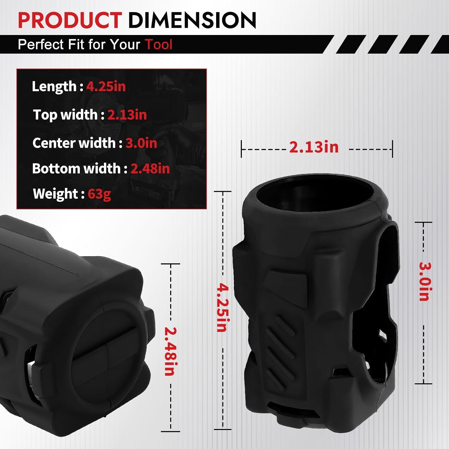 Milwaukee 2854-20 2855-20 Impact Wrench Protective Boot Cover Tool Boot Cover
