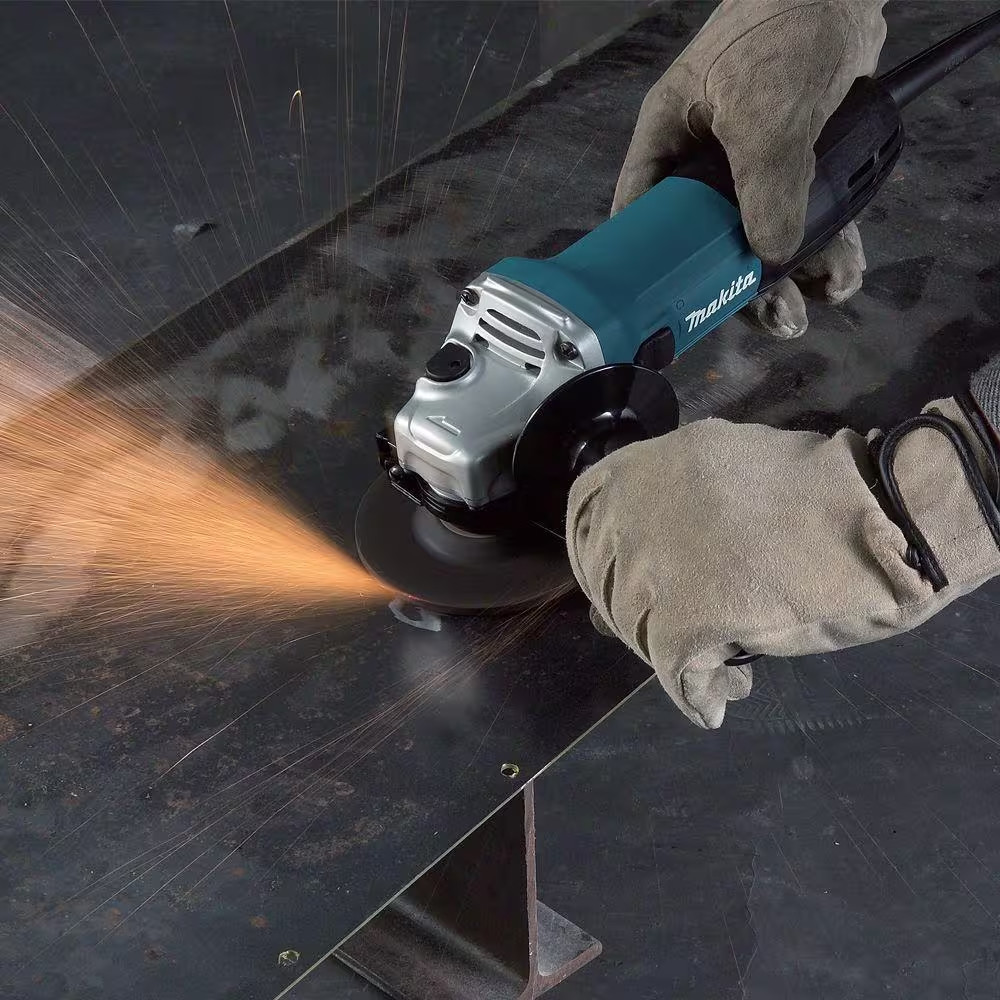 6 Amp Corded 4 In. Lightweight Angle Grinder with Grinding Wheel, Wheel Guard Si