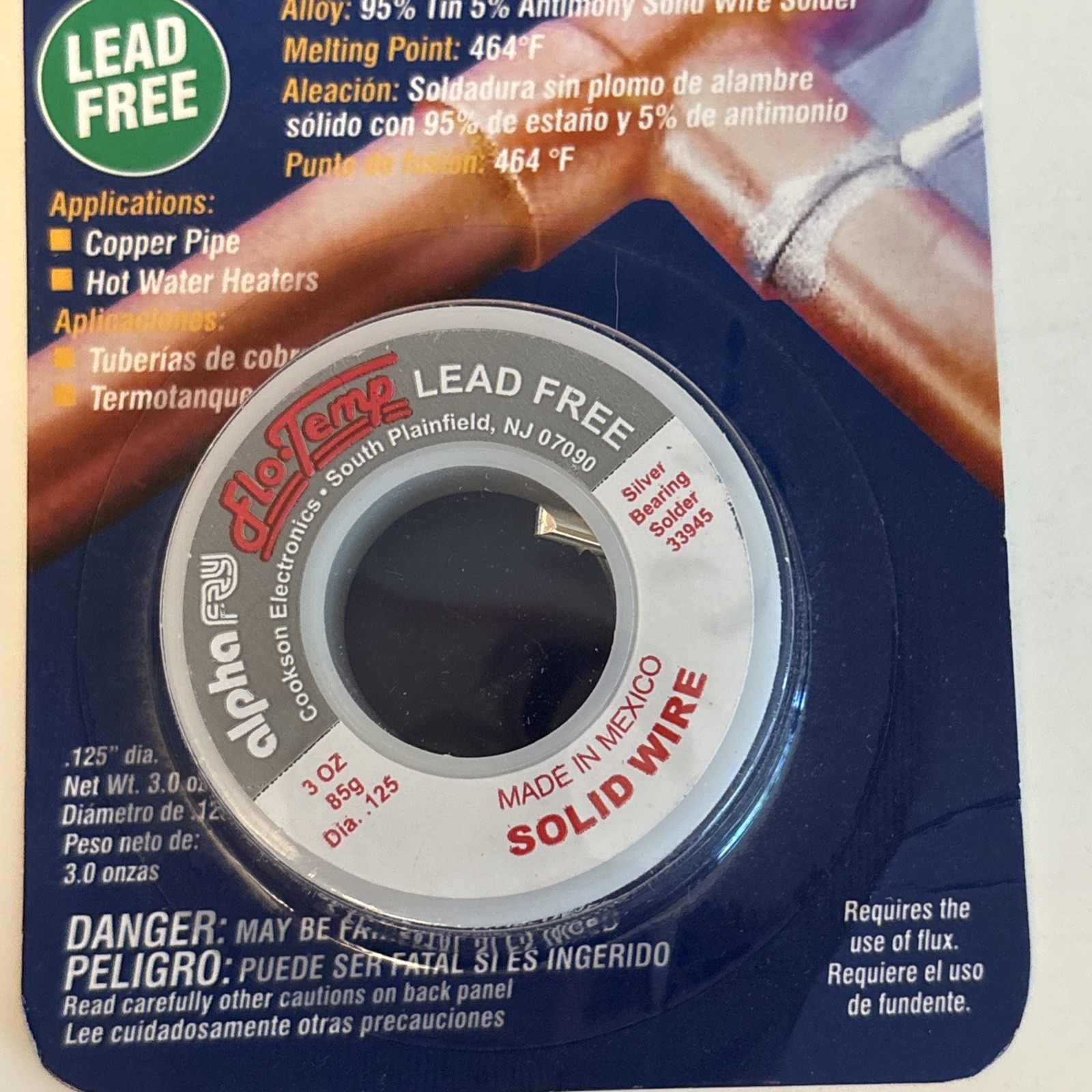 AlphaFry 33955 95/5 Tin/Solid Solder Lead Free 3oz BRAND NEW