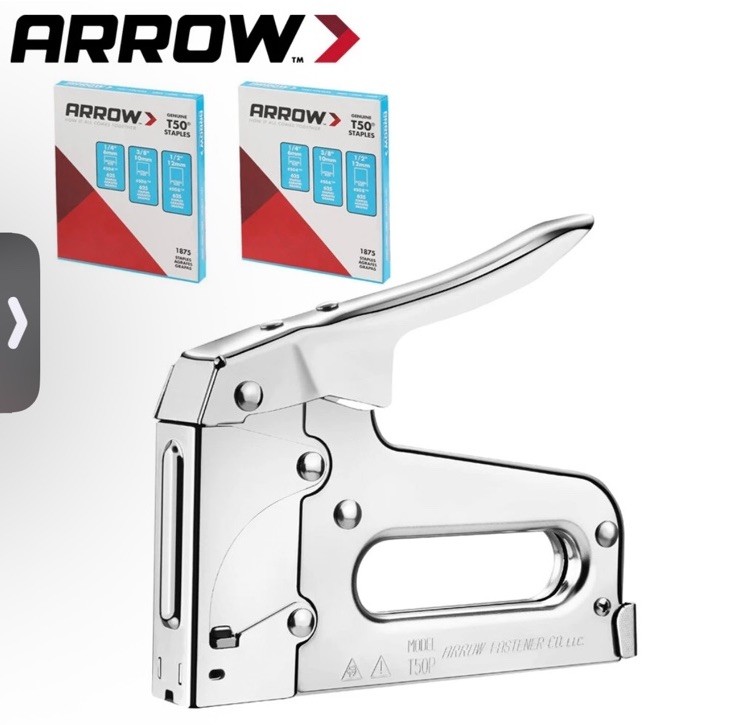 Arrow T50 Heavy Duty Staple Gun Kit With 3750PC T50 1/4&Prime; 3/8&Prime; 1/2&Prime; Steel Staple