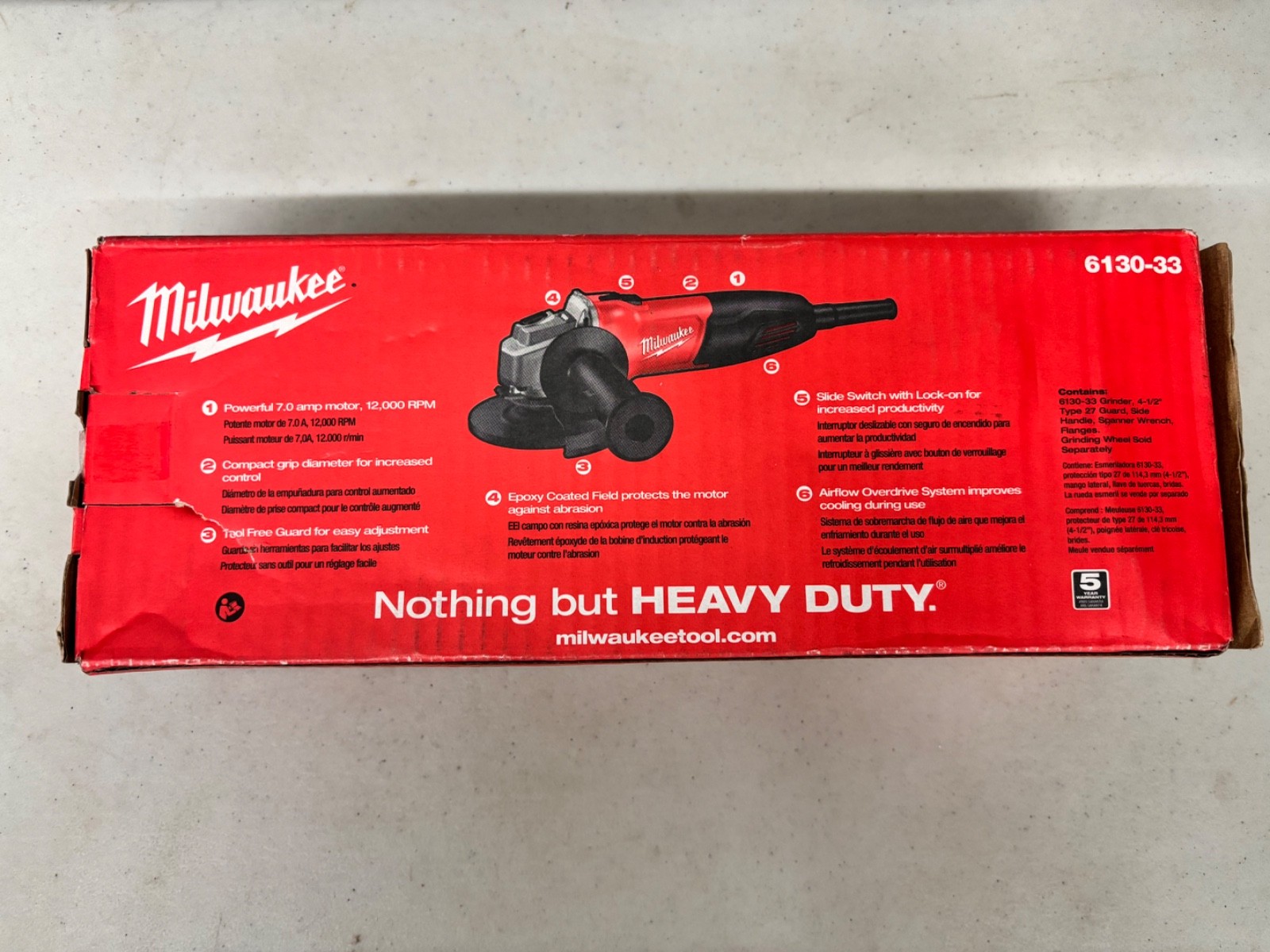 Milwaukee 6130-33 120V Angle Grinder