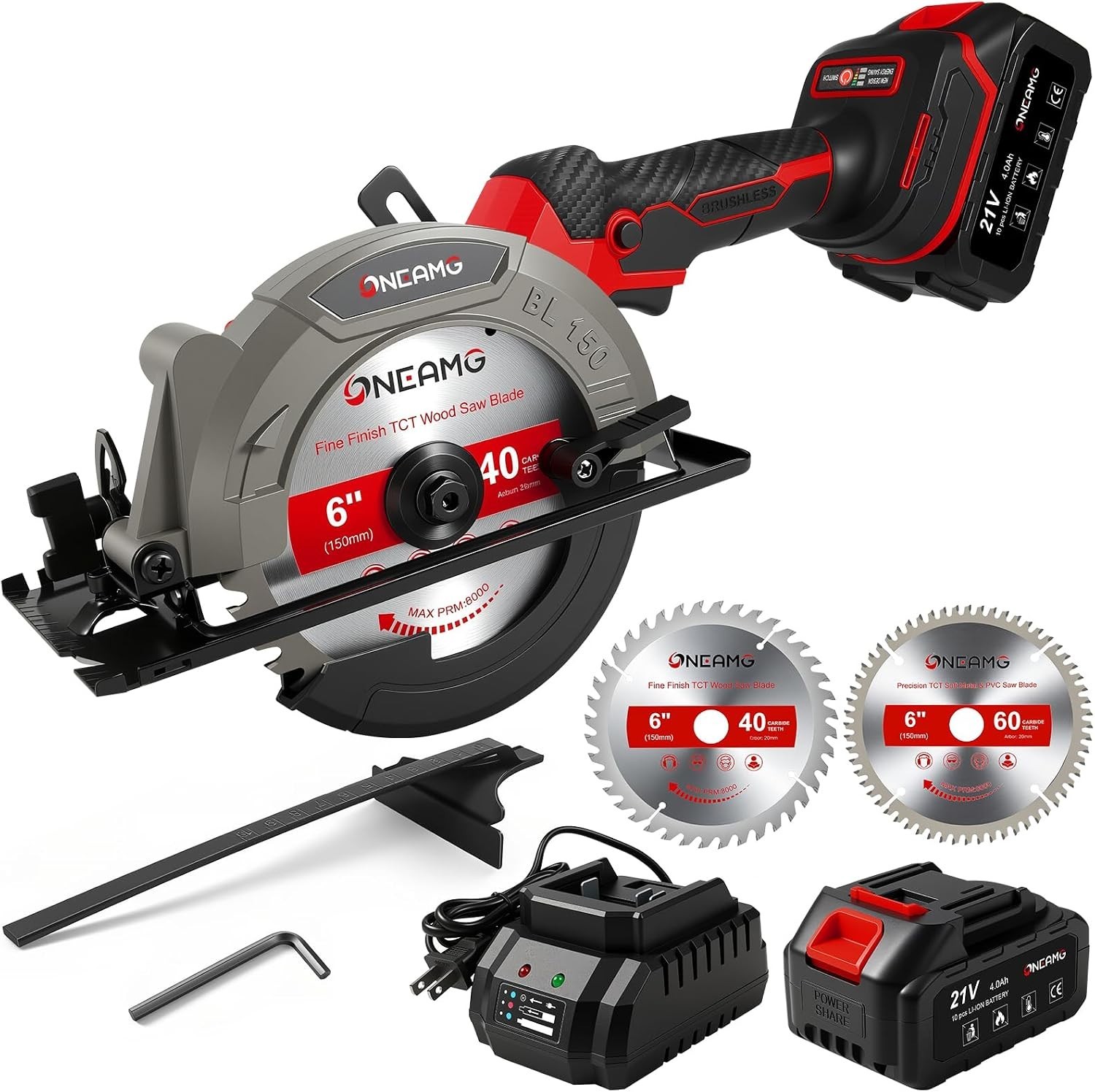 Complete 21V Cordless Cutting Kit – Circular Saw, Blades, Fast Charger Included