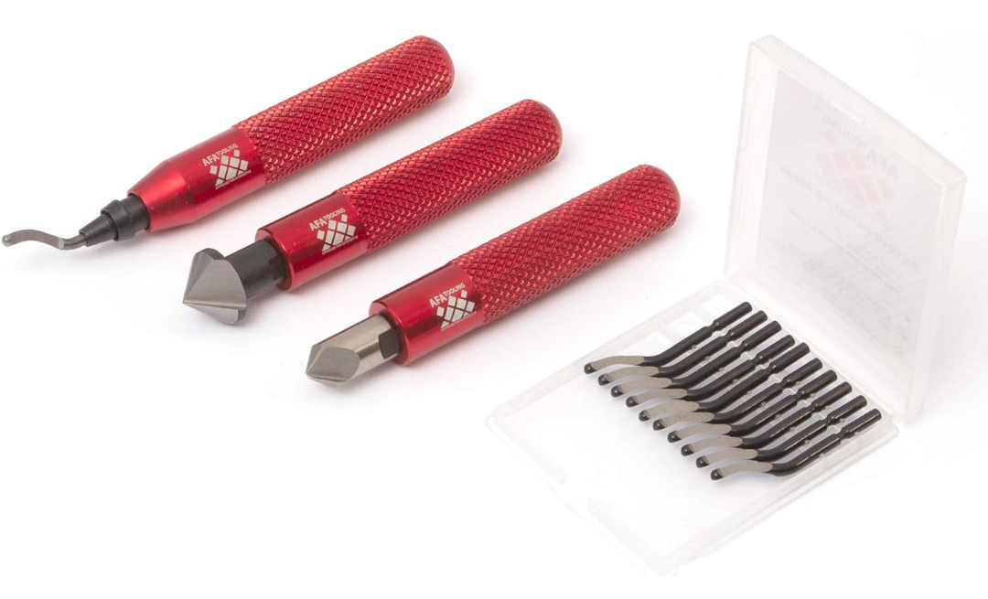 Kit desbarbador con 11 cuchillas HSS y 2 avellanadores para metal PVC 3D, Nuevo