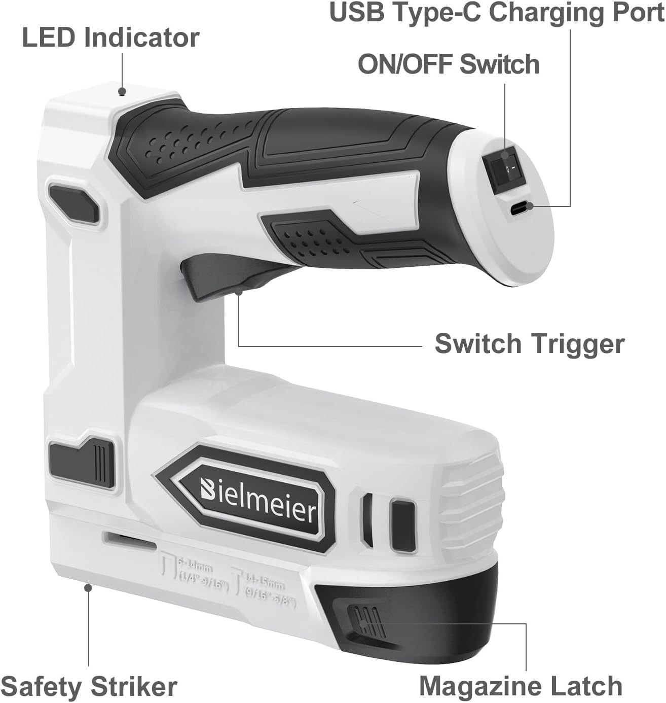 Compact Cordless Stapler & Nailer with Safety Features – 6.1×1.9 inch Design