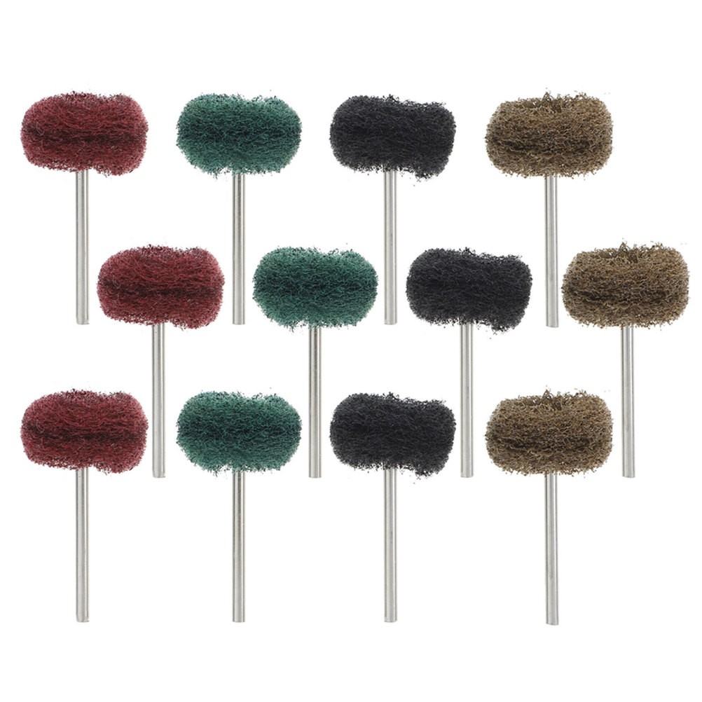 24 Pcs Abrasive Nylon Buffing Wheels 3 mm Shaft Polishing Pads for Rotary Tools