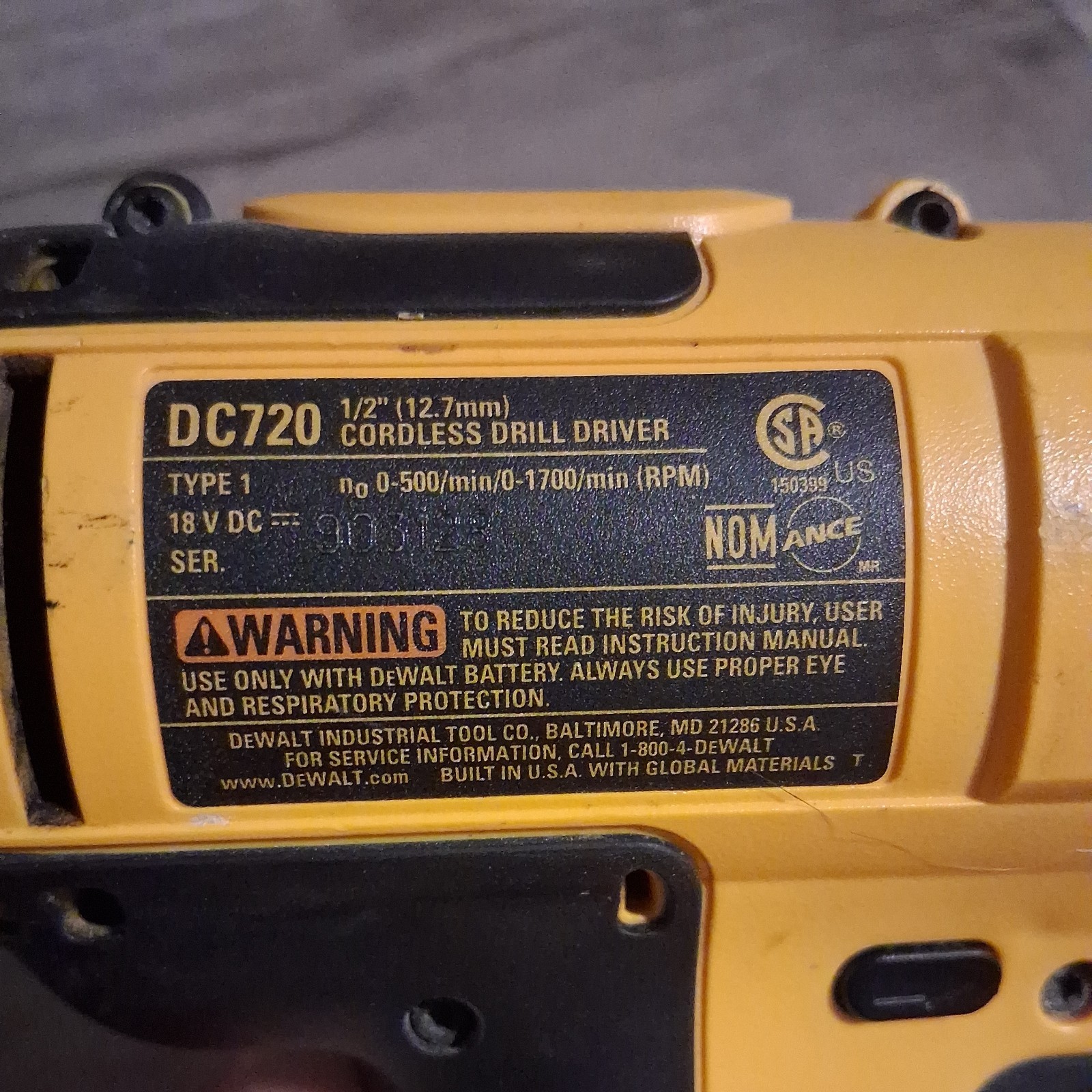 Dewalt DC720 1/2&Prime; Coreless Drill Driver GOOD WORKING CONDITION TOOL ONLY