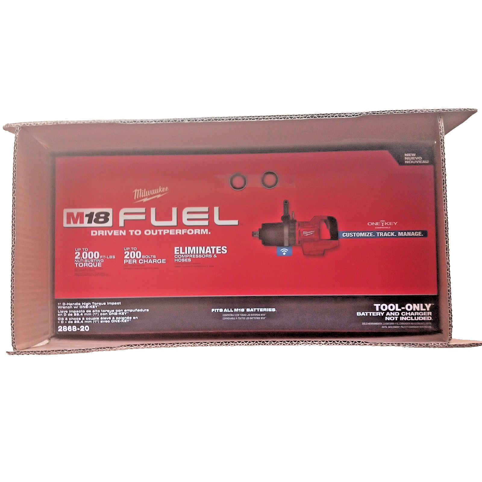 MILWAUKEE 2868-20 M18 1&Prime; DR STD. LENGTH ANVIL CORDLESS IMPACT WRENCH BARE TOOL