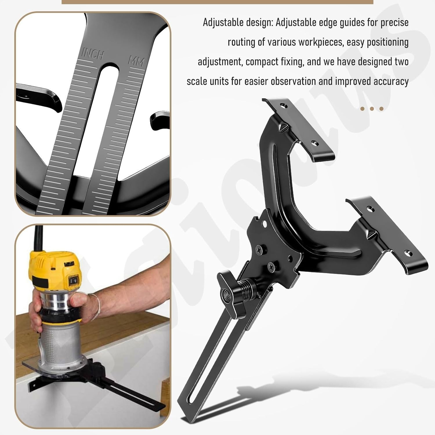 Edge Guide for Fixed Base Compact Router, Compatible With DEWALT DWP611 R