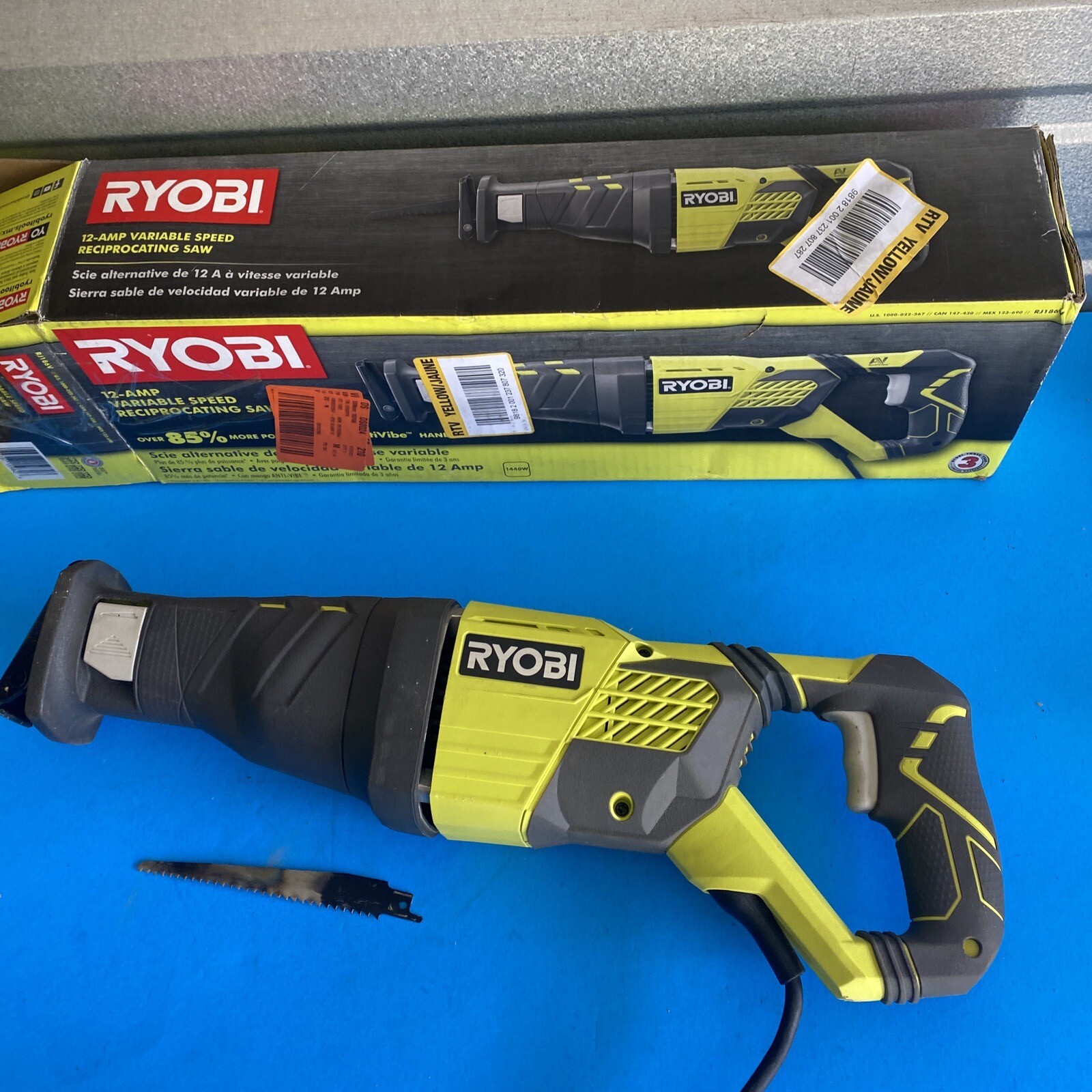 Ryobi RJ1861V Variable Speed Reciprocating Saw Light Use