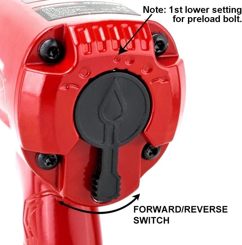 1/2-Inch Aluminum Air Impact Wrench Twin Hammer w/1380FT-LB Max Loosening Torque