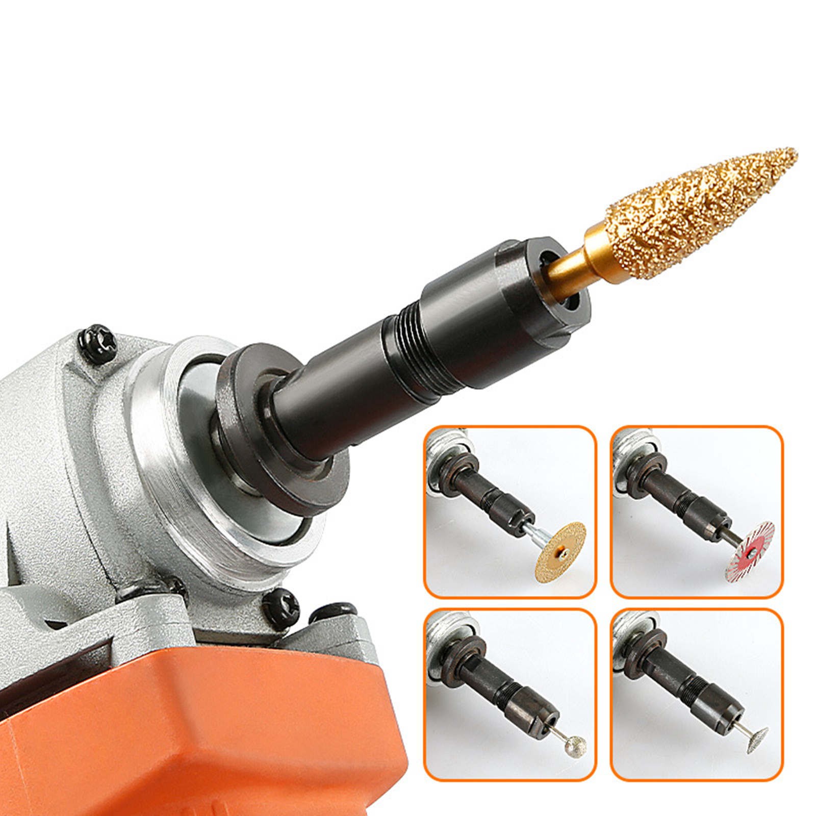 Conversion Adapter for Turning 100-Tyle Angle Grinder into Straight Grinder