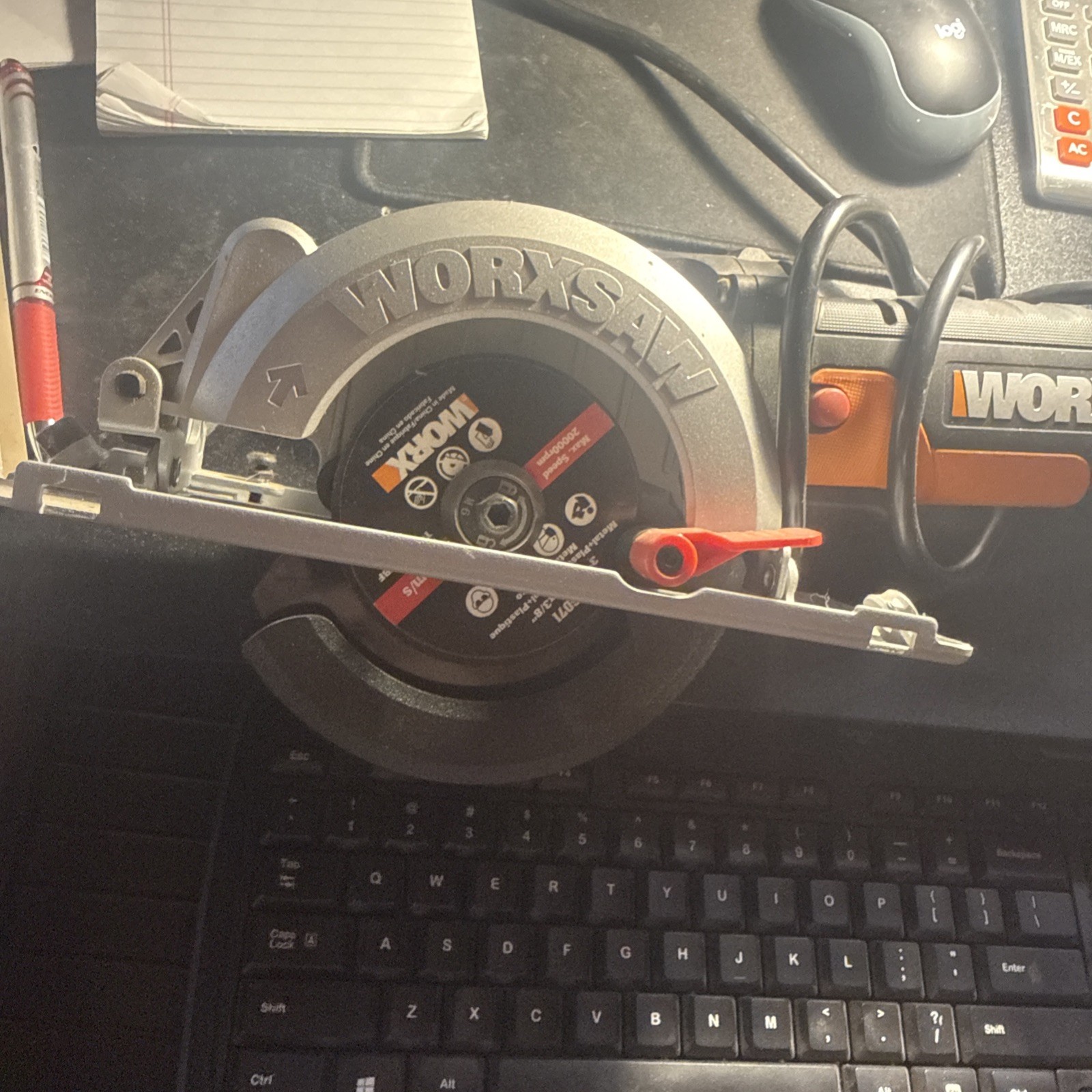 WORX WX429L Corded 4-1/2 in Compact Circular Saw 120V 45° Black/Orange