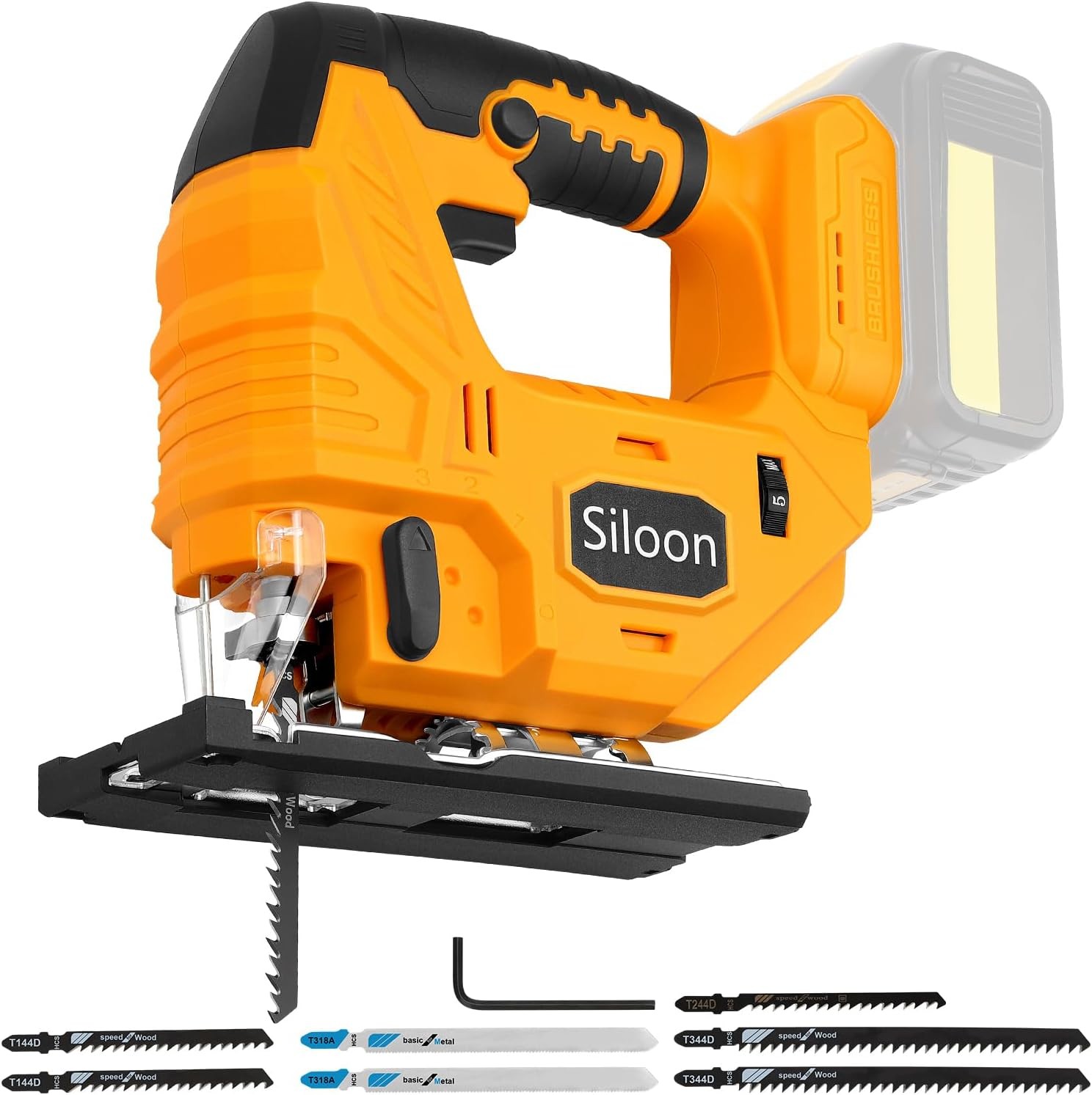 Cordless Jigsaw, 20V, 3200RPM, LED, 45° Bevel, 3 Orbital (Tool Only)