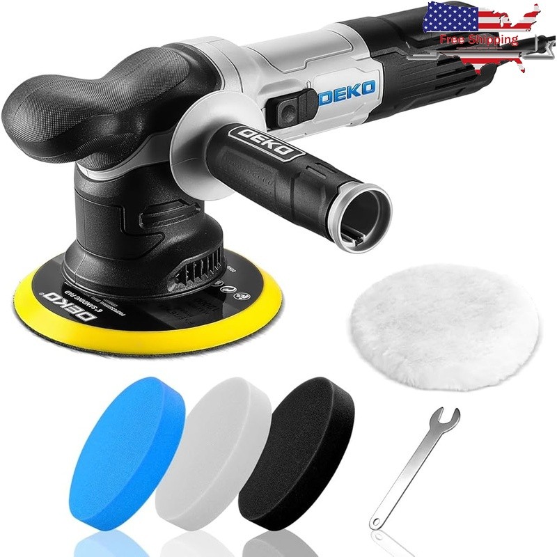 Dual Action Car Polisher 6 Inch Variable Speed Polishing Machine Orbital Buffing