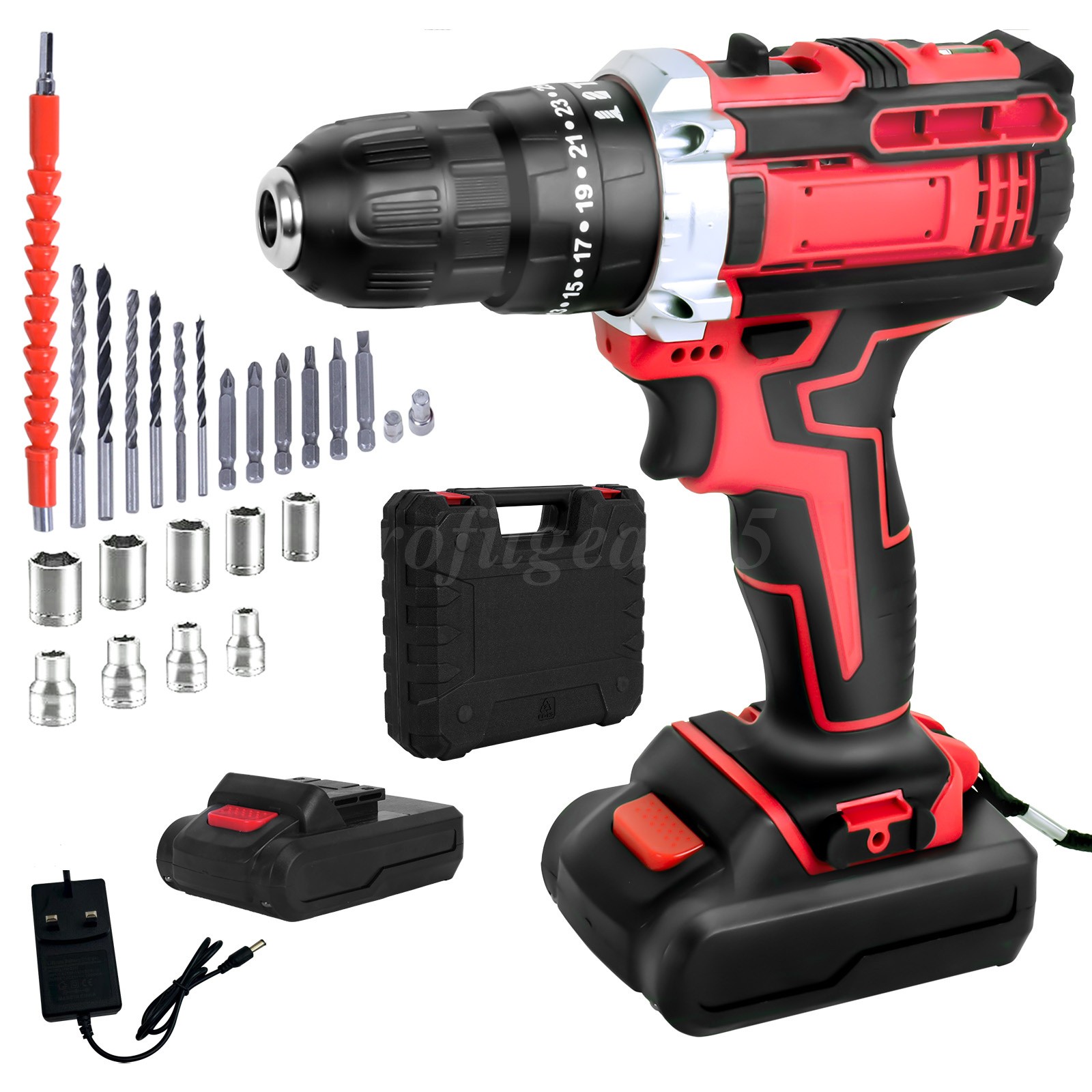 Cordless Impact Driver Brushless Hammer Drill Combo Kit w/2 Batteries & Charger