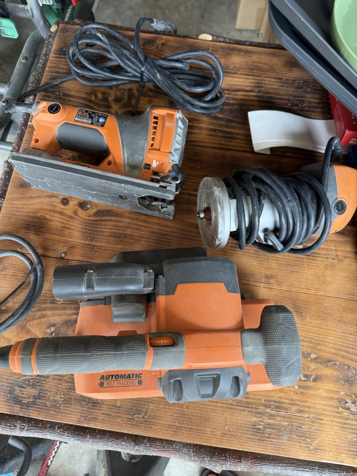 Rigid Tool Lot: R3100 Jigsaw, R2740 Belt Sander? And R2400 Orbital Sander