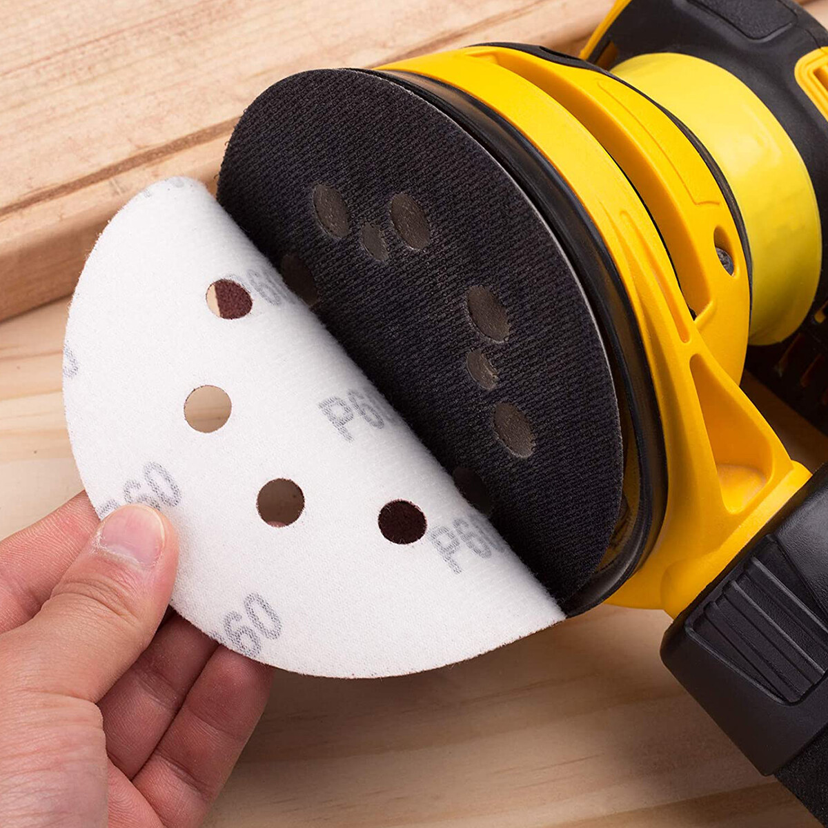 60Pcs 5&Prime; Sanding Discs 8-Hole Orbital Sander Sandpapers 240-1000 Grit Sand Pads