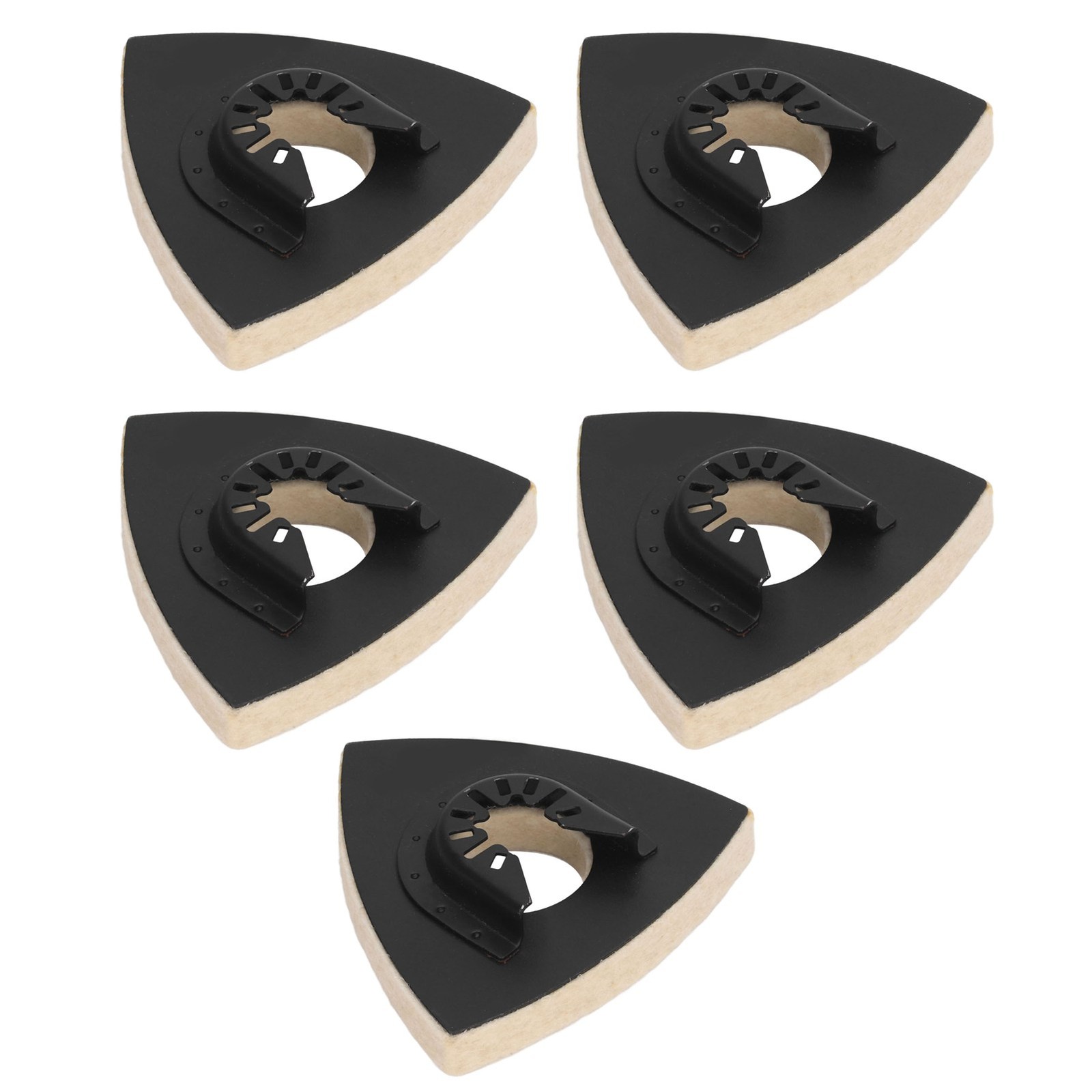 5-Pack Wool Polishing Pad With Base Triangular Felt Buffing For Oscillating Tool