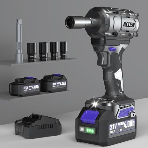 850Nm Cordless Impact Wrench 1/2 Inch,High Torque 628Ft/lbs,Variable Speed