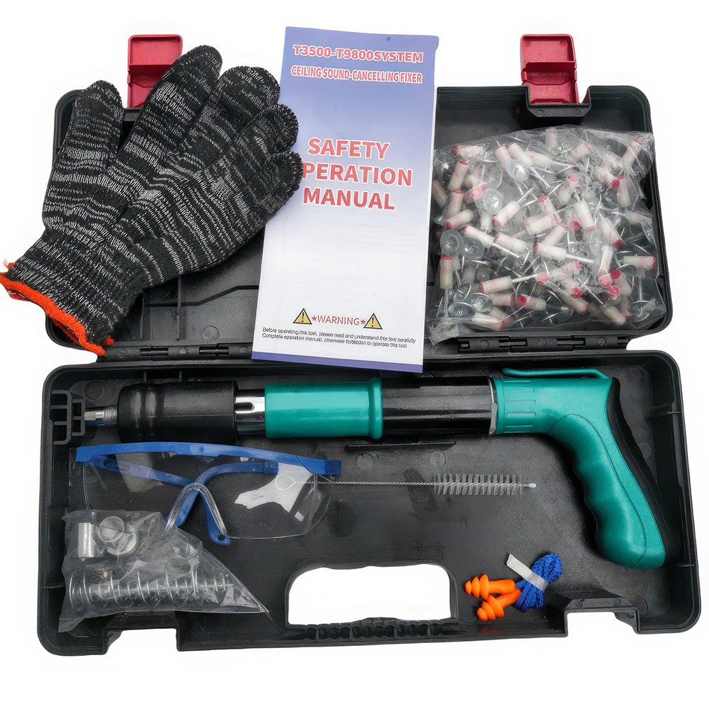 Concrete Nail Gun Kits With 100 Nails Wall Fastening Tool Portable Nail Machine