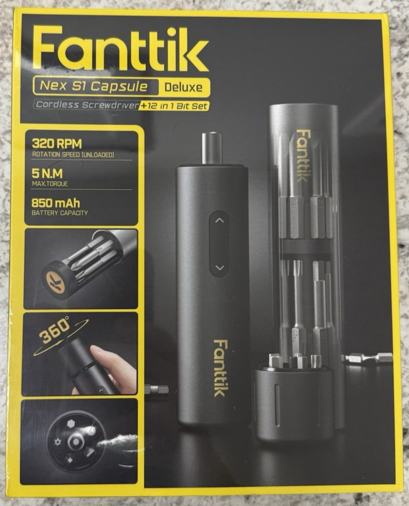Fanttik Nex S1 Capsule Deluxe Cordless Screwdriver + 12 in 1 Bit Set