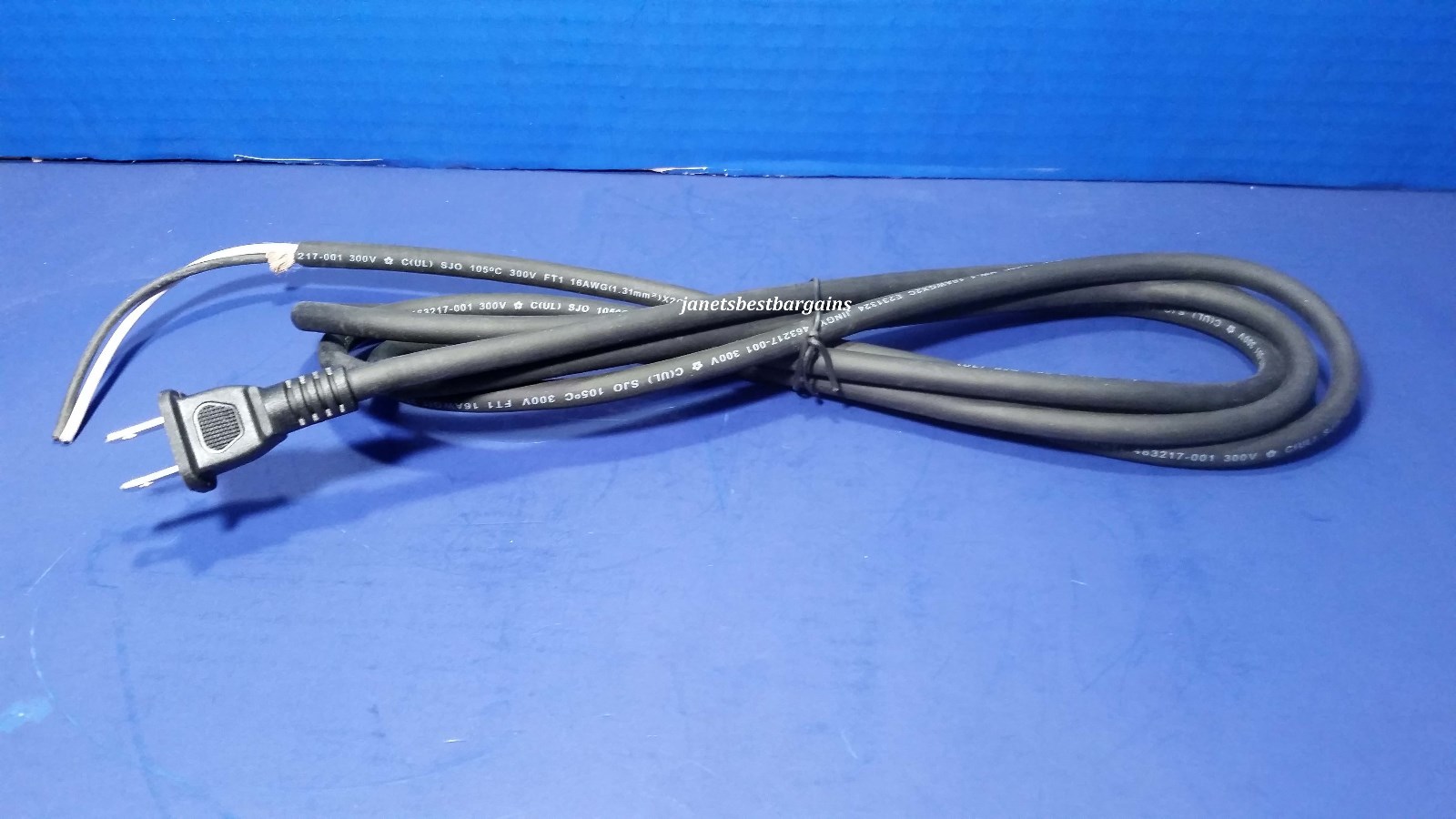 Replacement Power Tool Cord 9 Ft 16/2 16 Gauge 2 Wire 300 Volt SJO UL/CUL