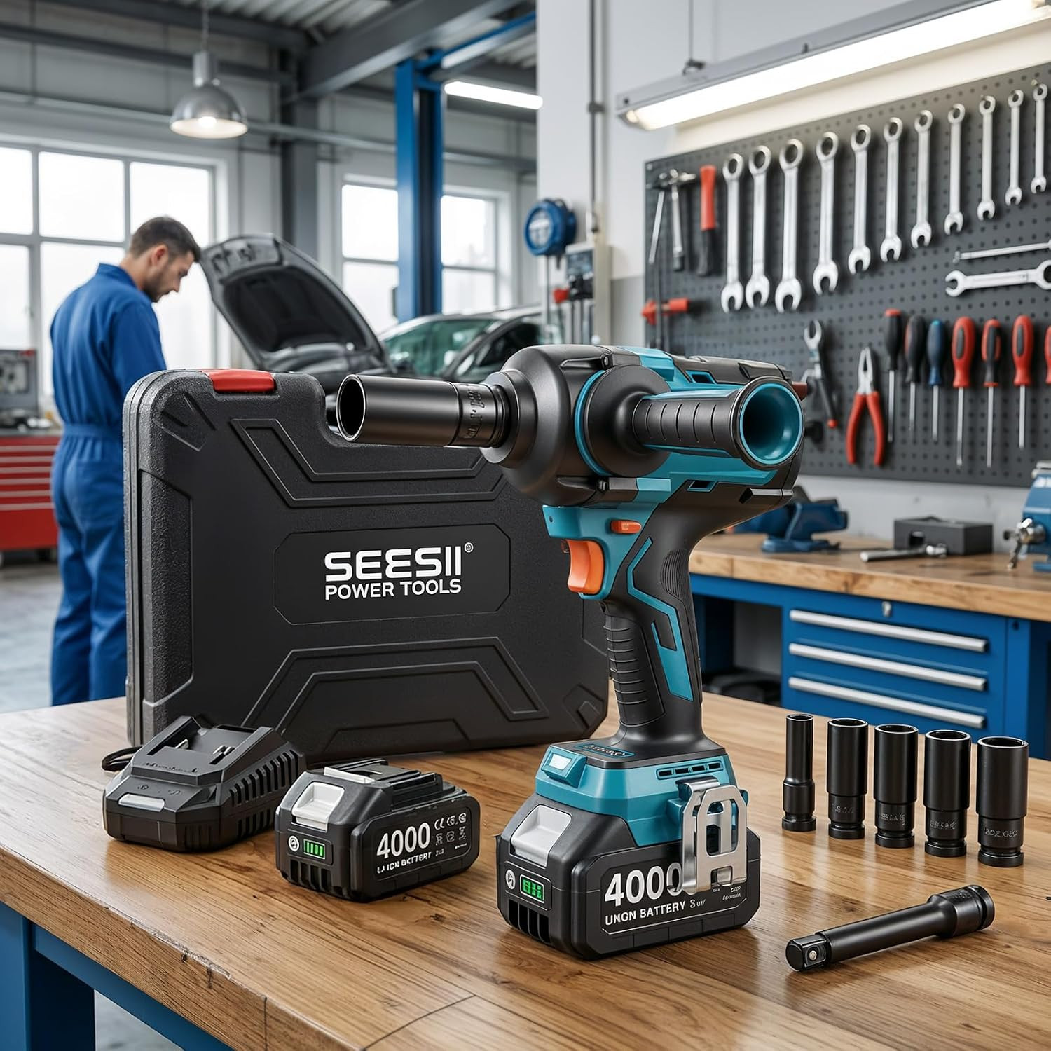 Upgraded Impact Wrench 1180 Ft-Lbs (1600 N·M): 1/2&Prime; High-Torque Impact Gun with