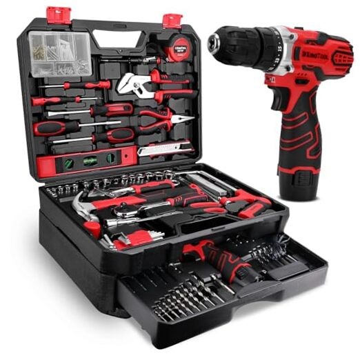 276-Piece Tool Set Kit – Tool kit with 12V Cordless Power Drill 276 Pieces