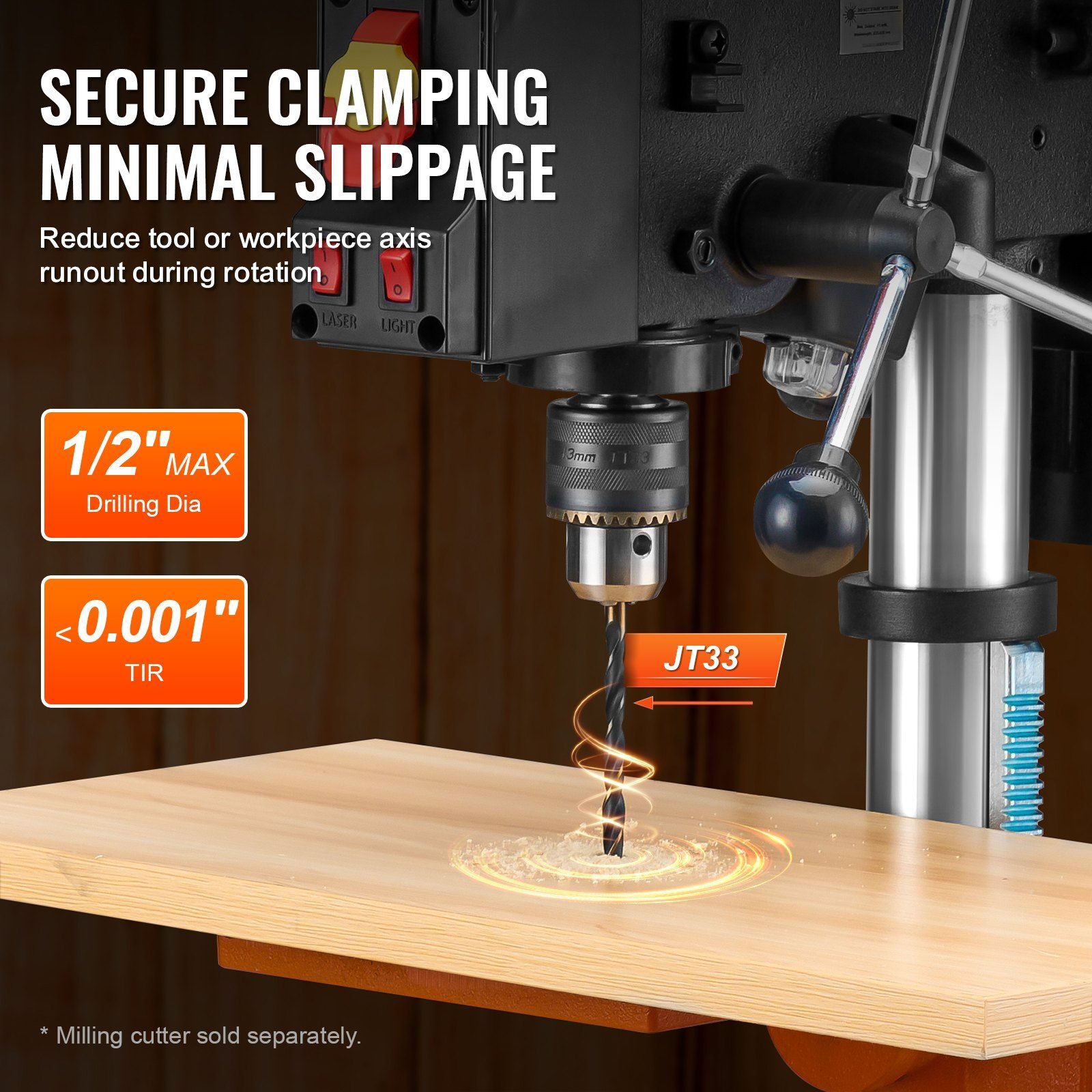 10in Benchtop Drill Press Tabletop Drilling Machine 610-2800RPM Adjustable