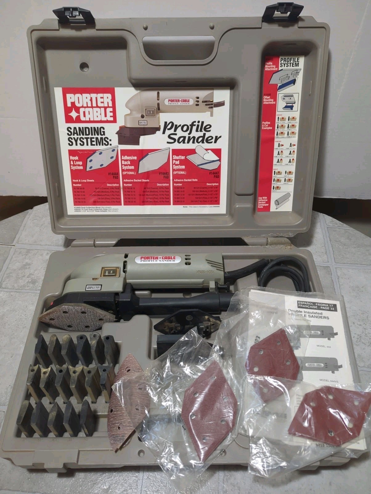 Porter Cable Profile Sander 444 Detail Molding Sanding Set With Case