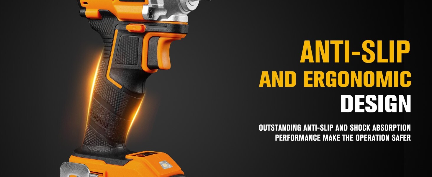 boen Cordless Impact Wrench 1/2 inch, 260FT-LBS, Brushless 2500RPM IW-79 Battery