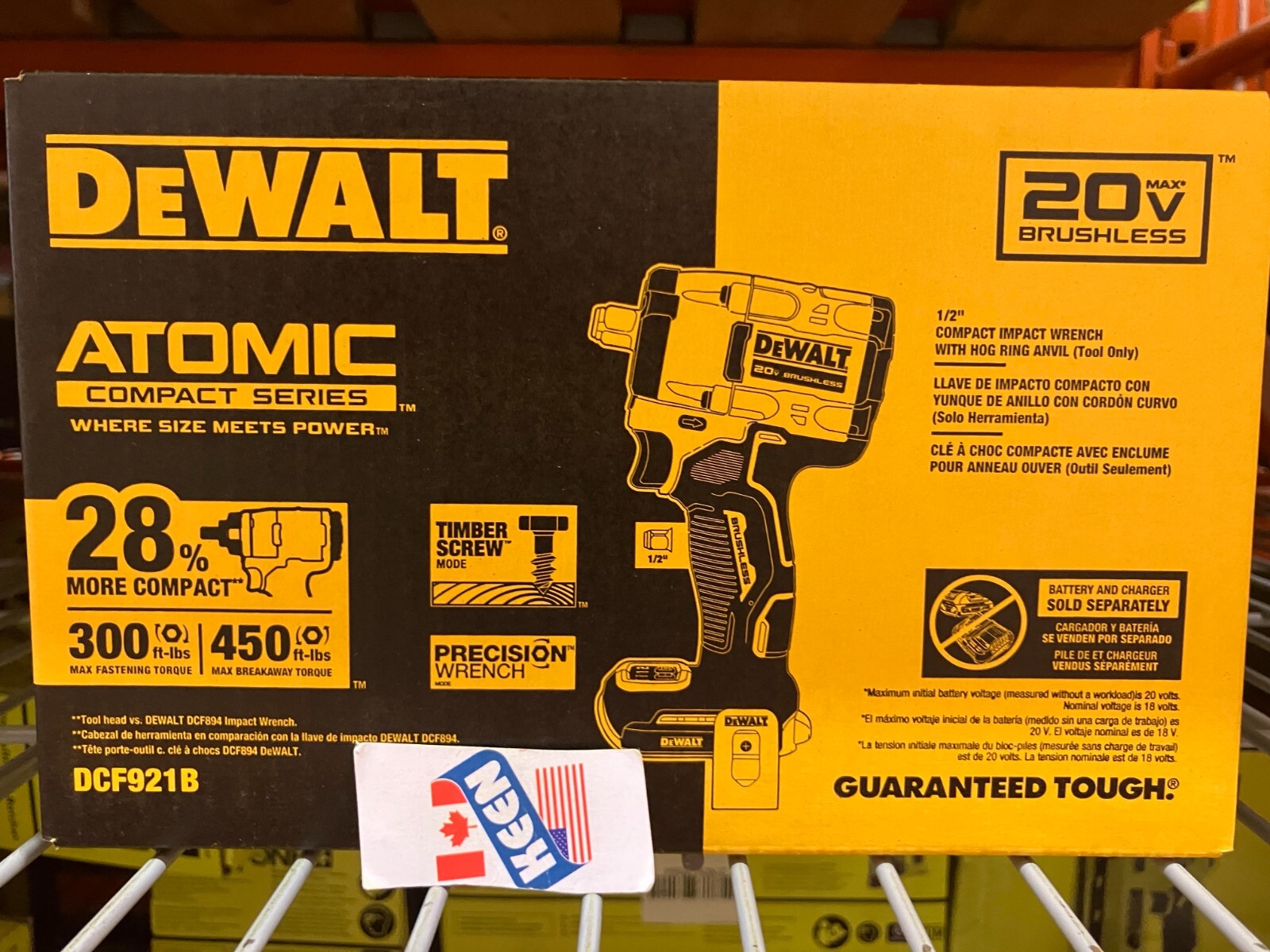 DEWALT Canada 20V MAX Li-Ion cordless 1/2IN Compact Impact Wrench (Bare Tool)