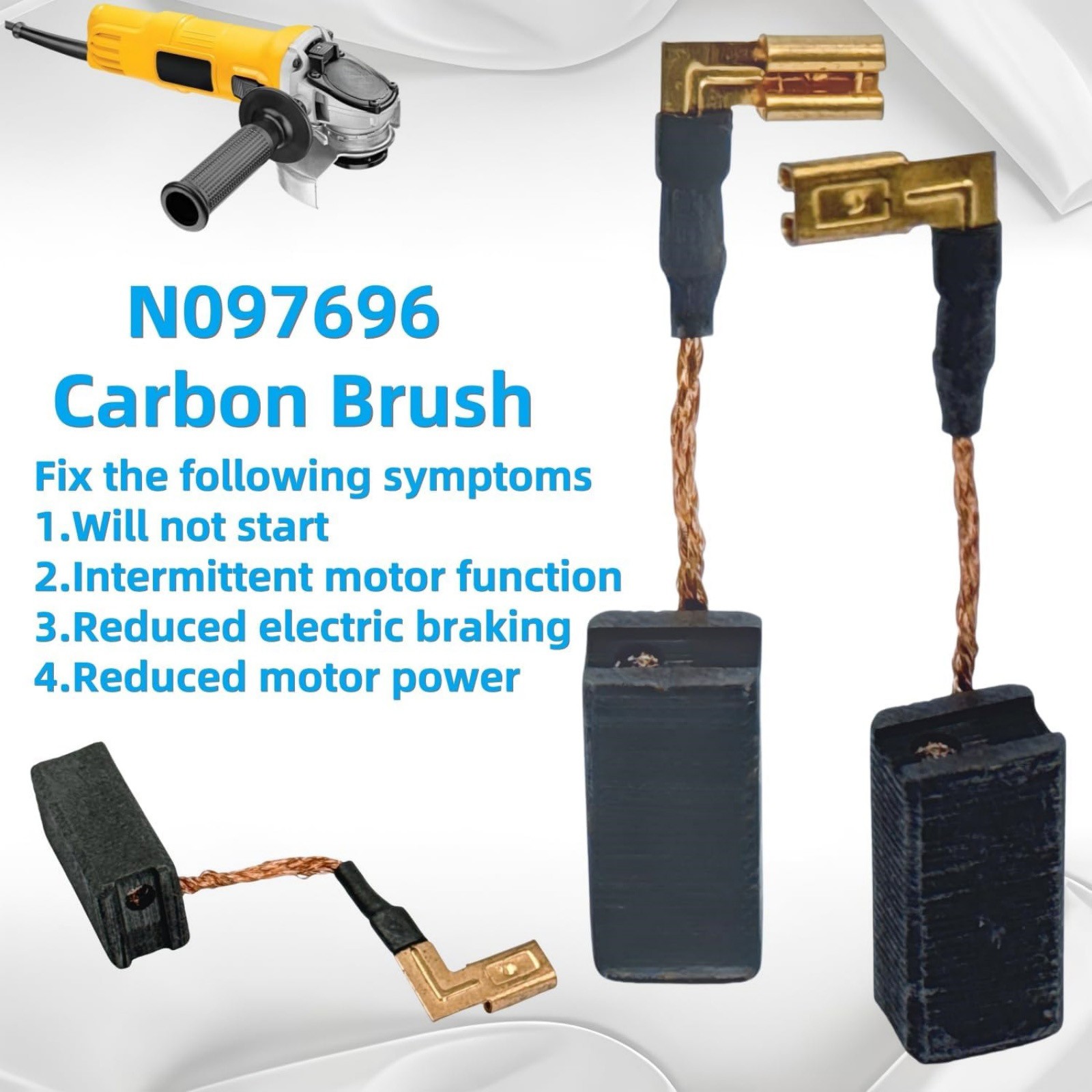 8 Pack Carbon Motor Brush Compatible For DeWalt DWE4011 DWE4011N DWE4012 DWE4120