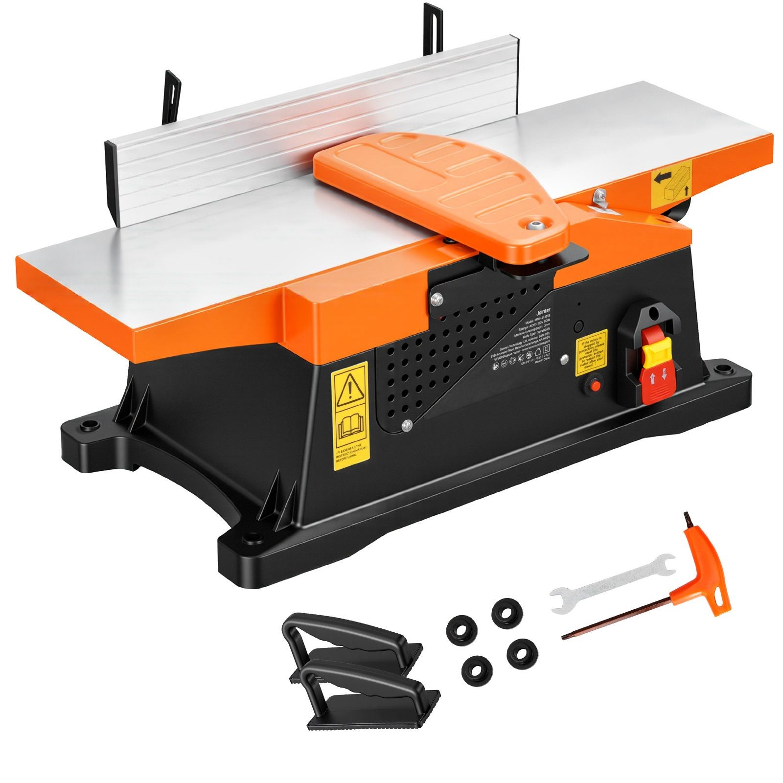 Compact 6in Jointer: 2 HP, Cast Aluminum Table, 0–1/8in Depth, Dust Port