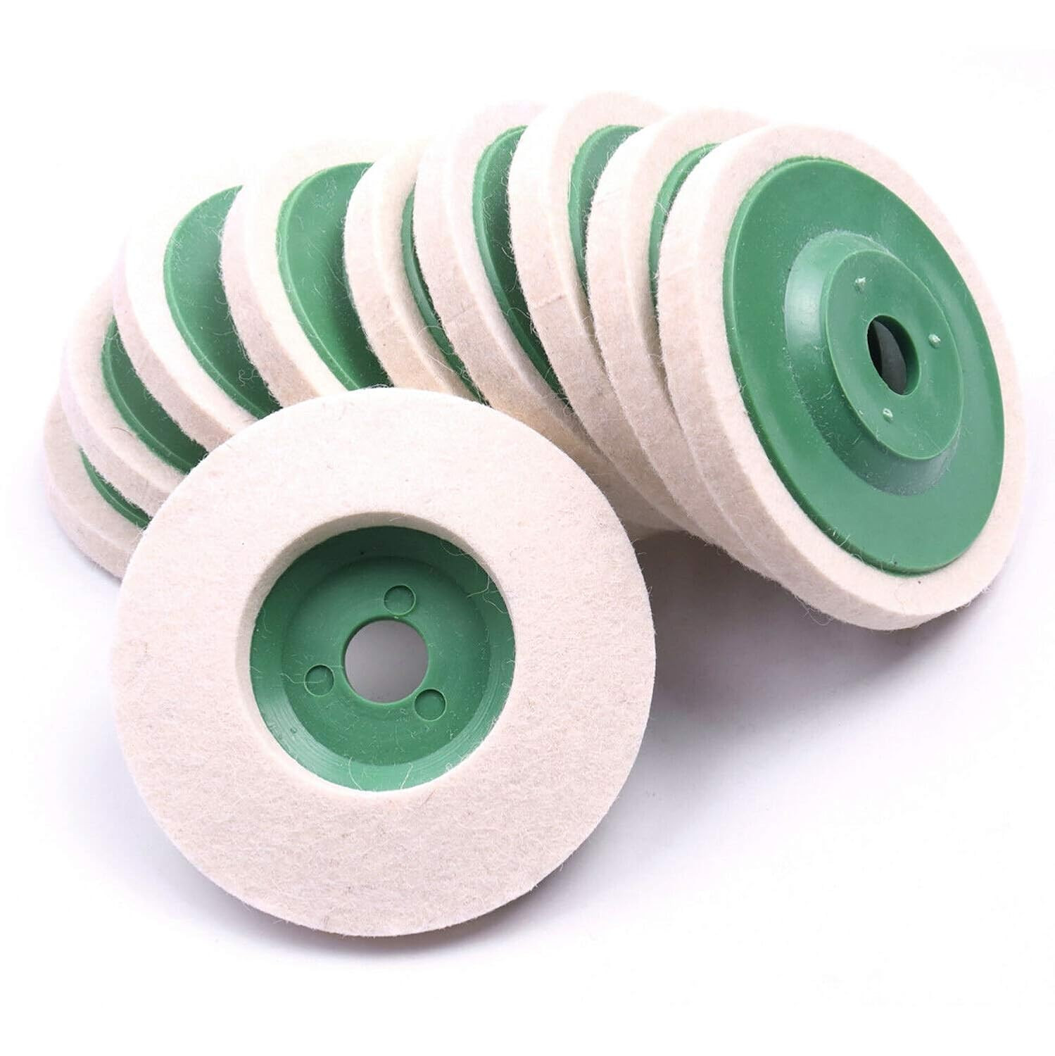 10Pcs 100Mm 4&Prime; Wool Buffing Polish Polisher Polishing Wheel Pad Buffer Disc