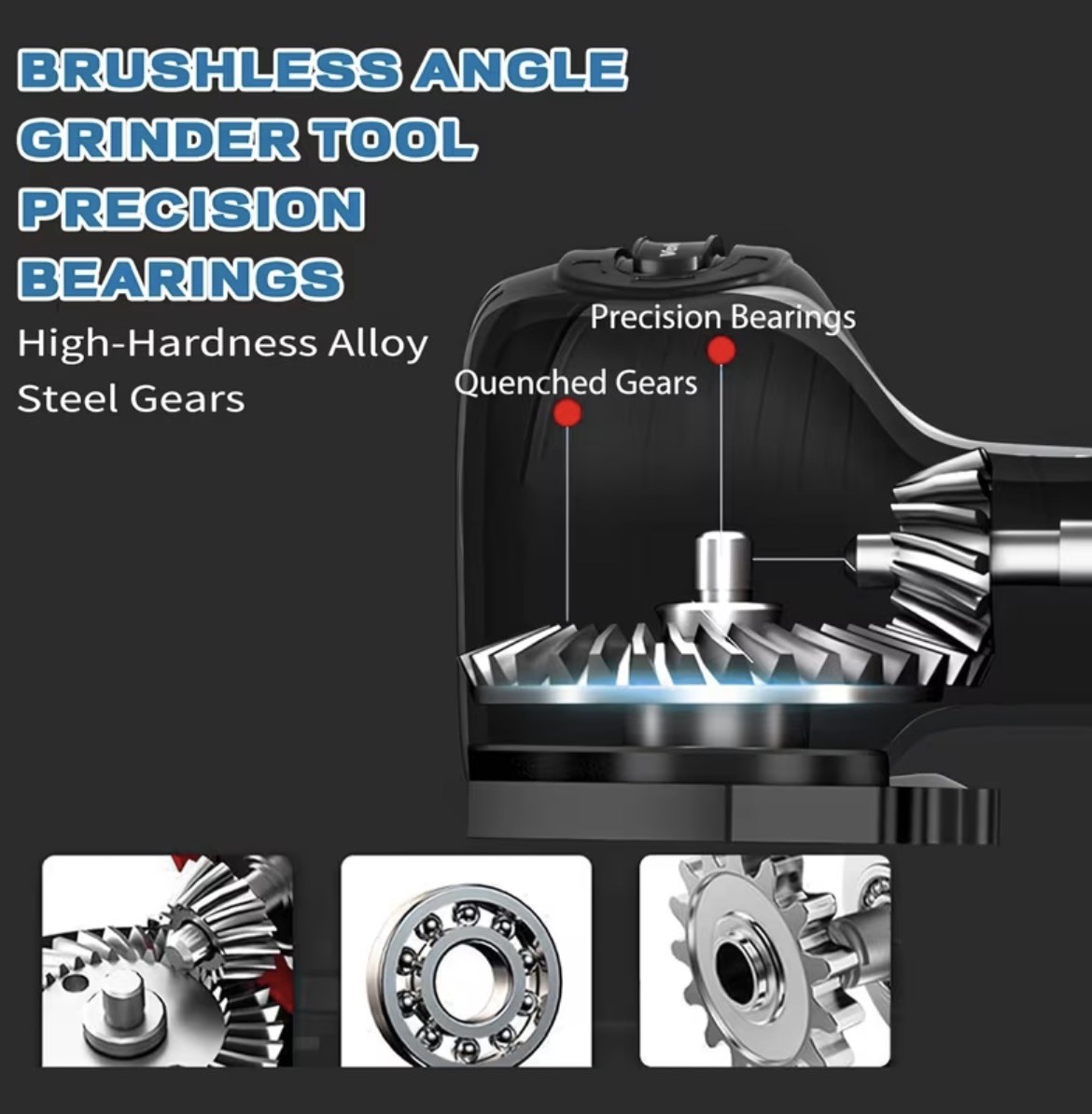 Cordless Brushless Angle Grinder New 19500 rpm Mini Polish Grinding cutting Tool
