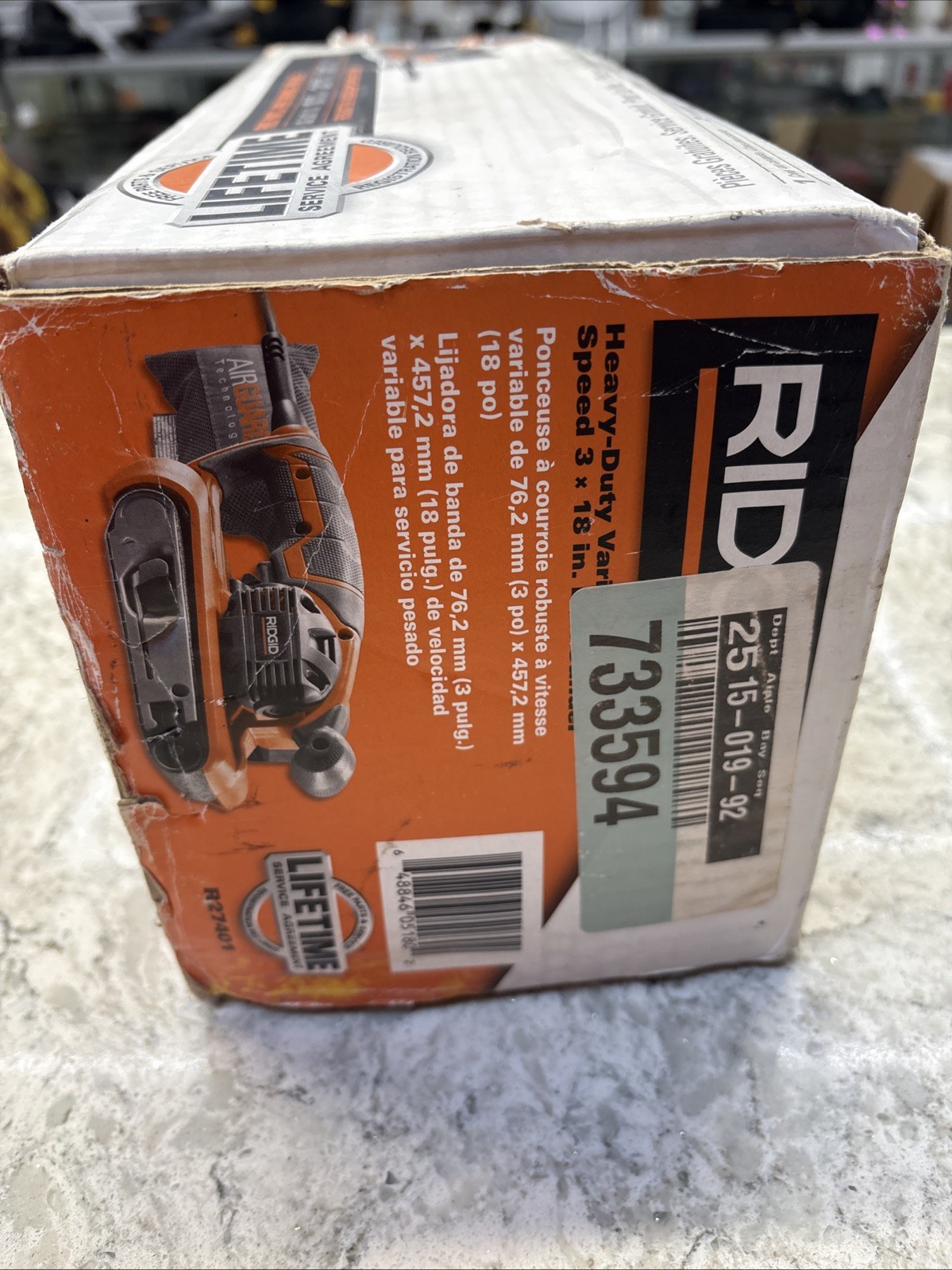 RIDGID R2740 6.5 Amp Heavy-Duty Variable Speed 3×18 Belt Sander NEW Display