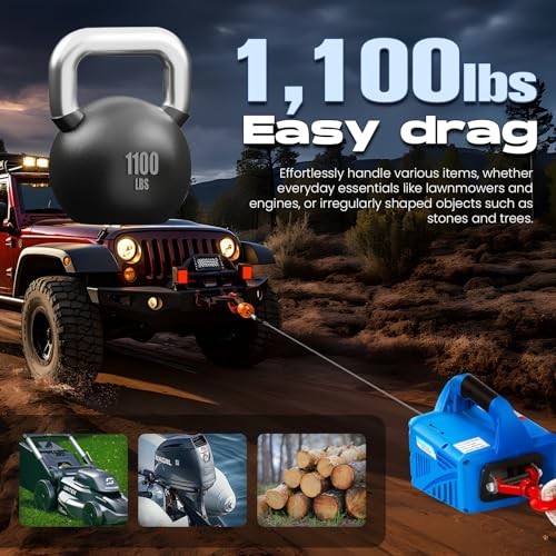 1,100lb Electric Hoist with Wire Remote Control 110V US Plug Load 500KG