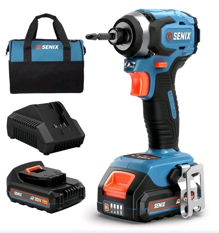 Senix PDIX2-M2 20V Max BL 1/4&Prime; Cordless Impact Driver Kit (2 Ah) FREE SHIP