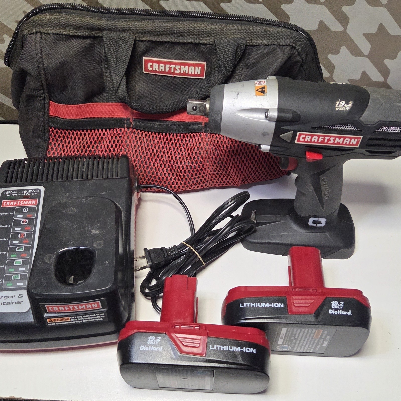 Craftsman C3 Cordless 1/2&Prime; Impact Driver with 2 Lithium-Ion Batteries Charger
