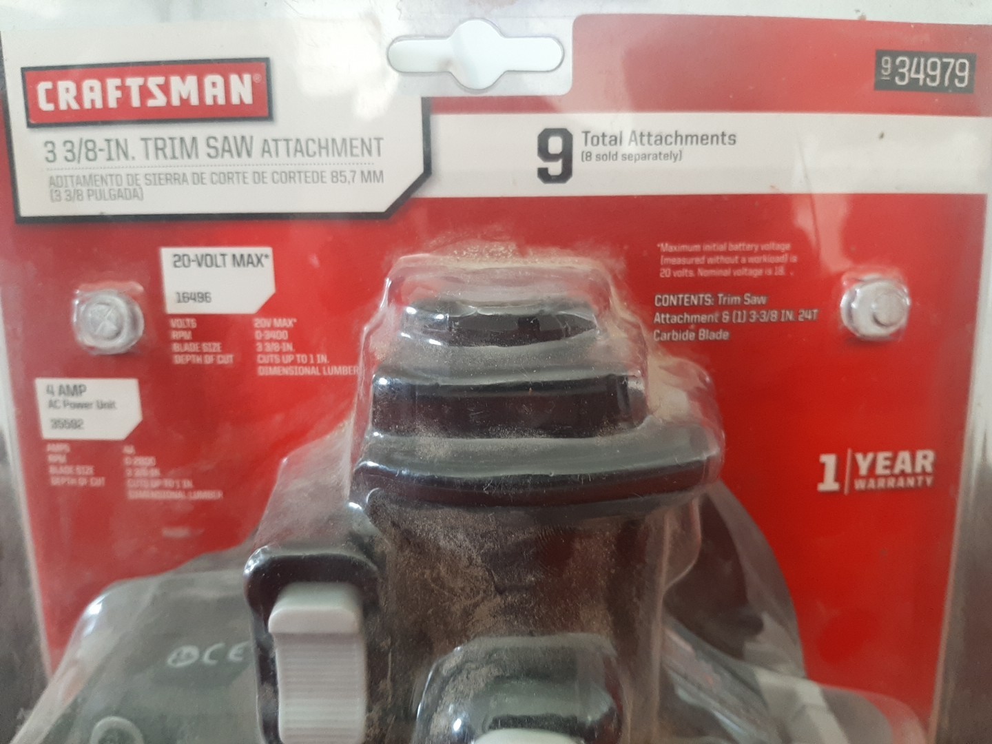 Craftsman Bolt-On Trim Saw Attachment 3-3/8&Prime; model 934979 – NEW