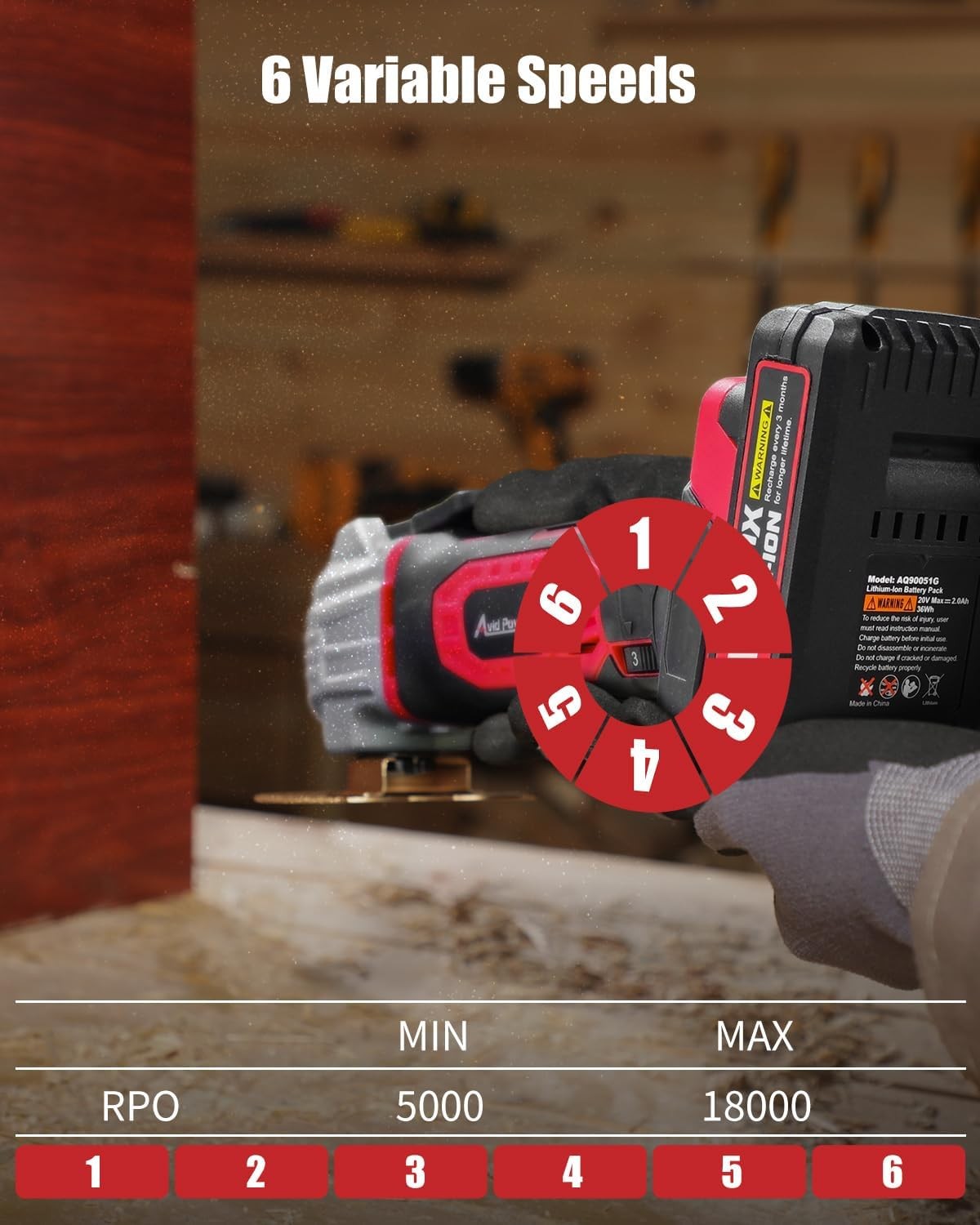 Cordless Oscillating Tool 20V Variable Speed Multi Tool w/ 31PCS Kit