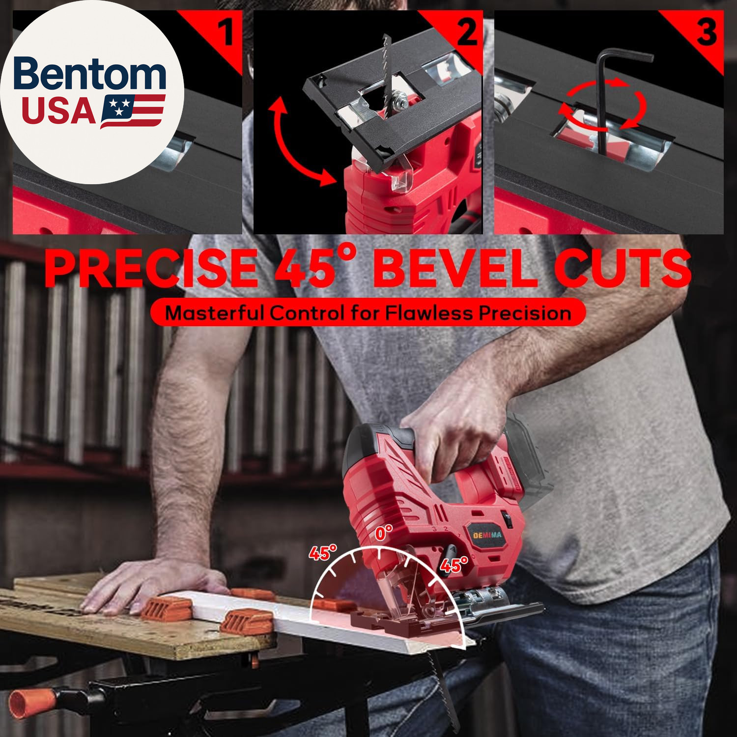 Cordless Jig Saw for Milwaukee M18 Battery, 7 Speed Variable ​​Up to 3200RPM, LE