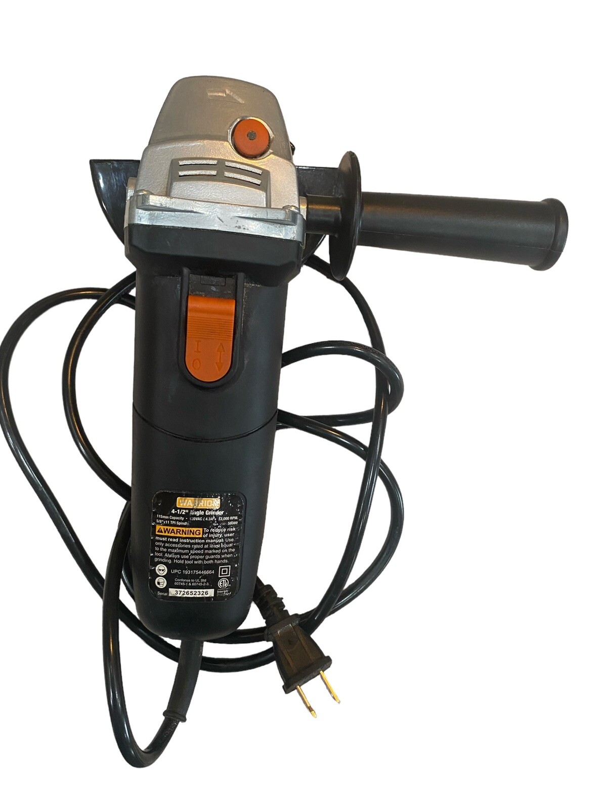 WARRIOR 4.3 Amp, 4-1/2&Prime; Angle Grinder & 5 in. Cut