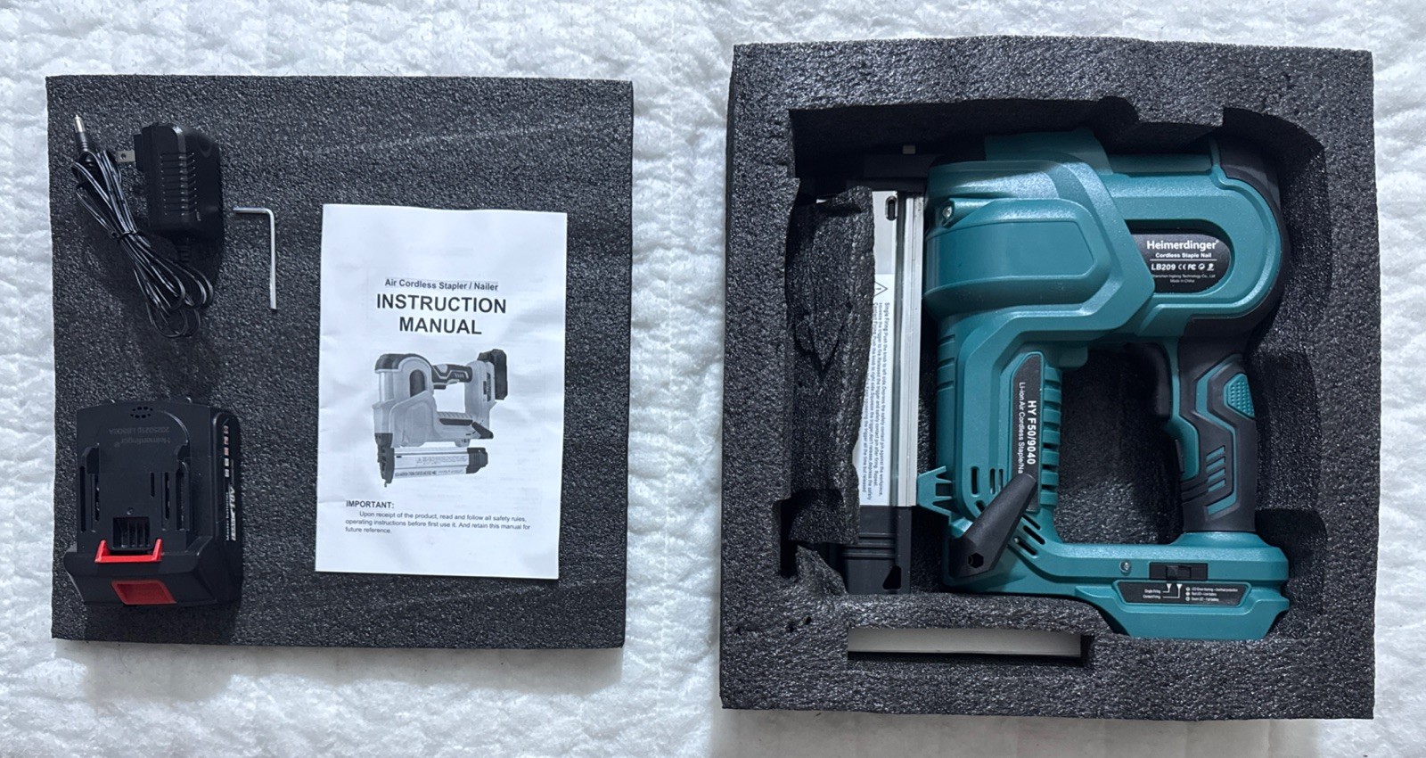 Heimerdinger LB209 Cordless Nail & Staple Gun With Battery & Charger Free Ship