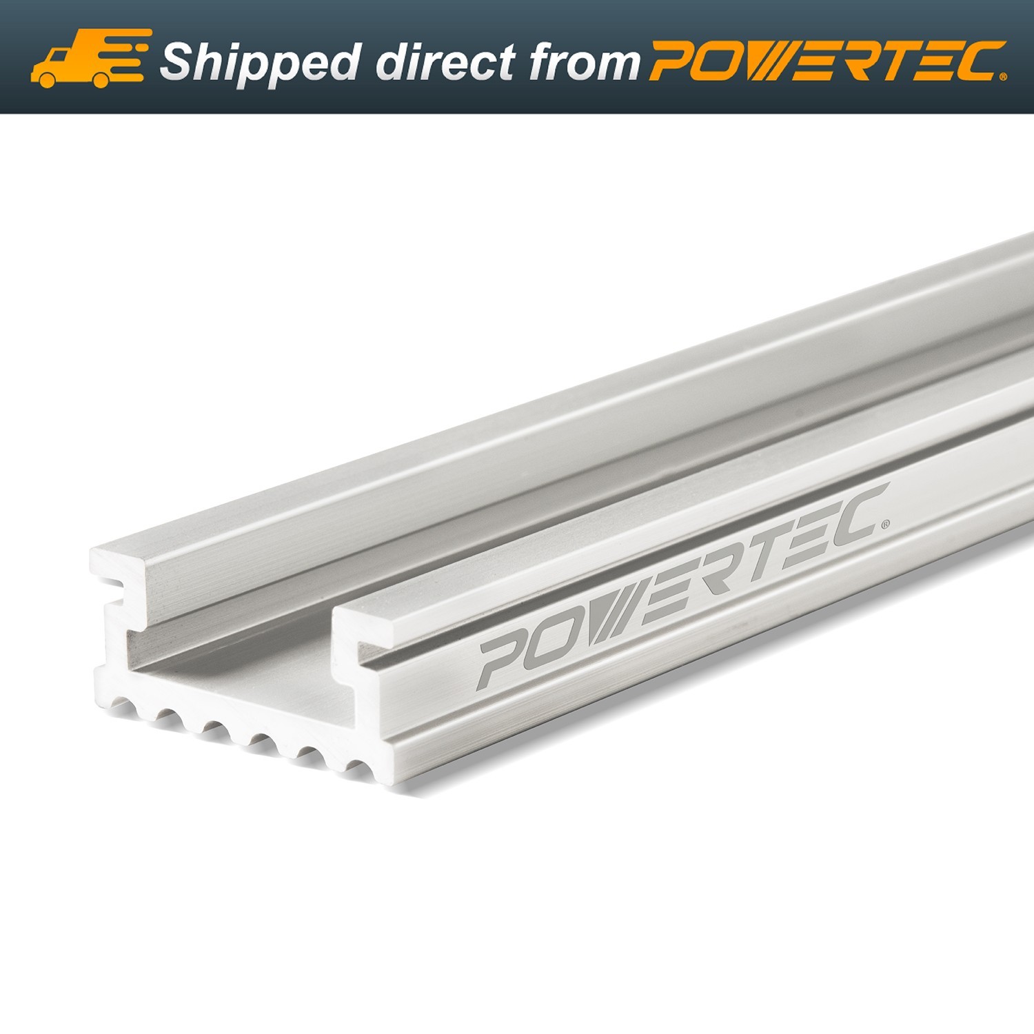 POWERTEC 48&Prime; Aluminum Miter T-Track for Table & Router Saws, 1 PK (72342)