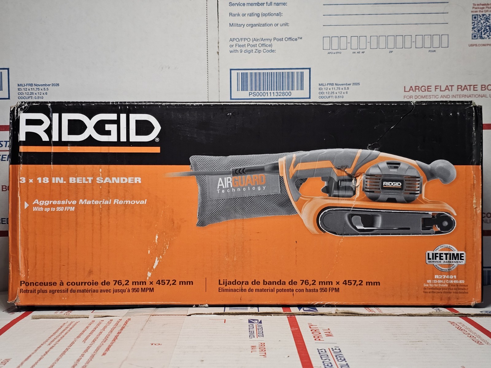 RIDGID 6.5 Amp 3 in. x 18 in. Heavy-Duty Variable Speed Belt Sander